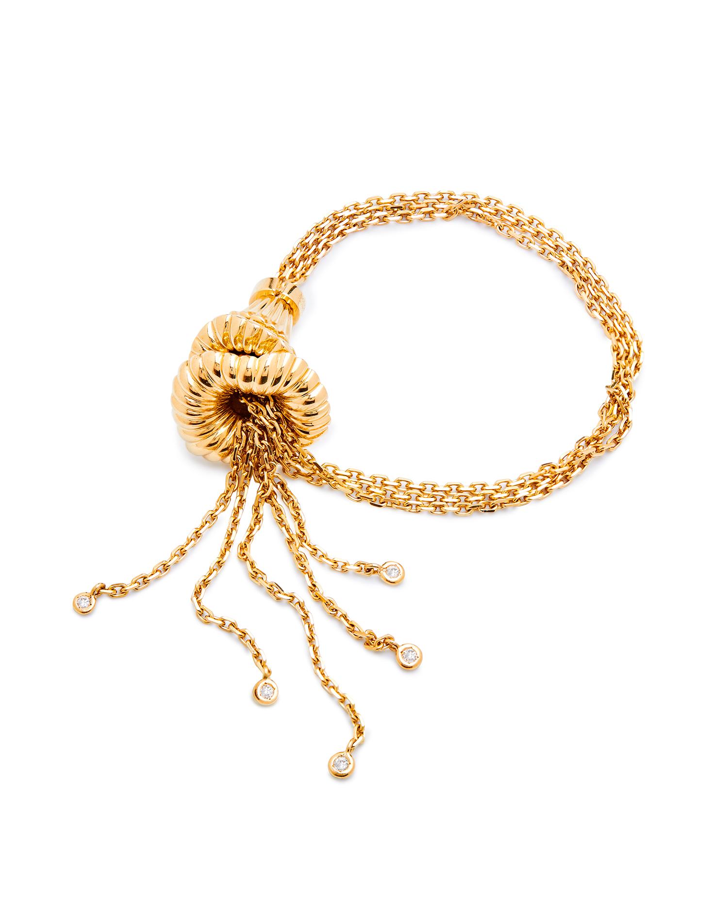 Pulsera Boucheron Froufrou muy rara de oro rosa y diamantes Corte brillante en venta