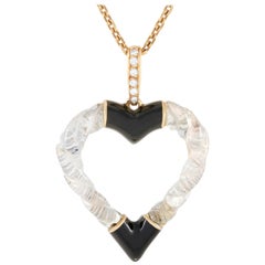 Boucheron Vintage 18 Karat Yellow Gold Diamond, Crystal and Onyx Necklace