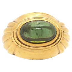 Boucheron Vintage 18 Karat Gelbgold Ring mit grünem Turmalin