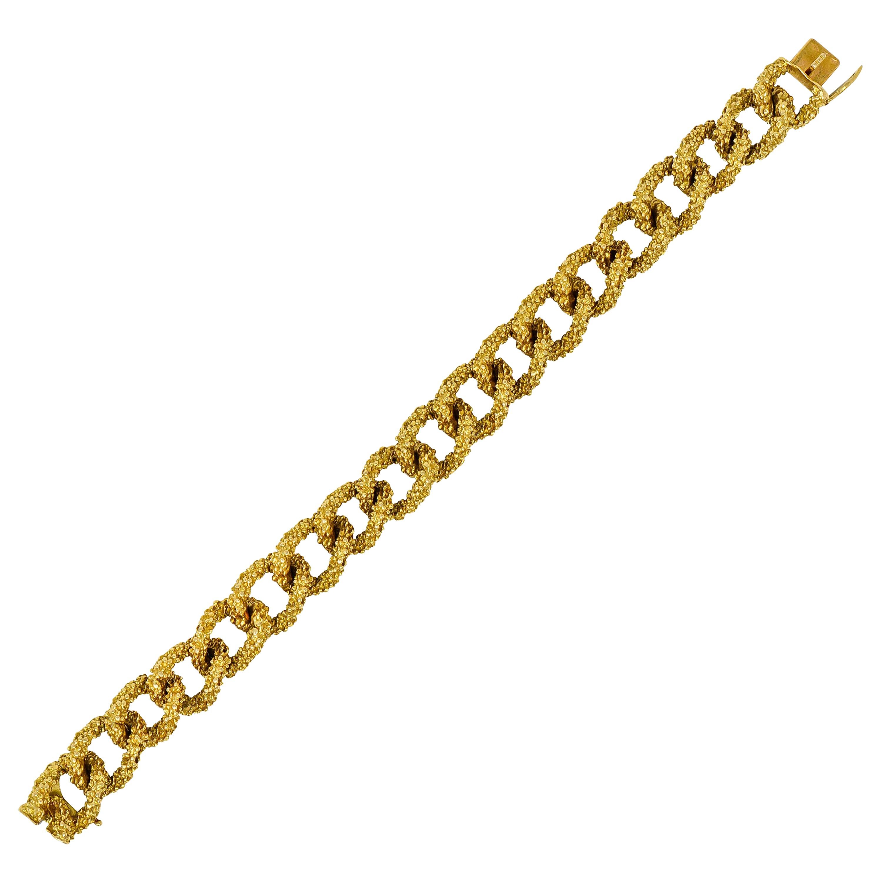 Boucheron Vintage 1960s 18 Karat Yellow Gold French Curb Link Bracelet