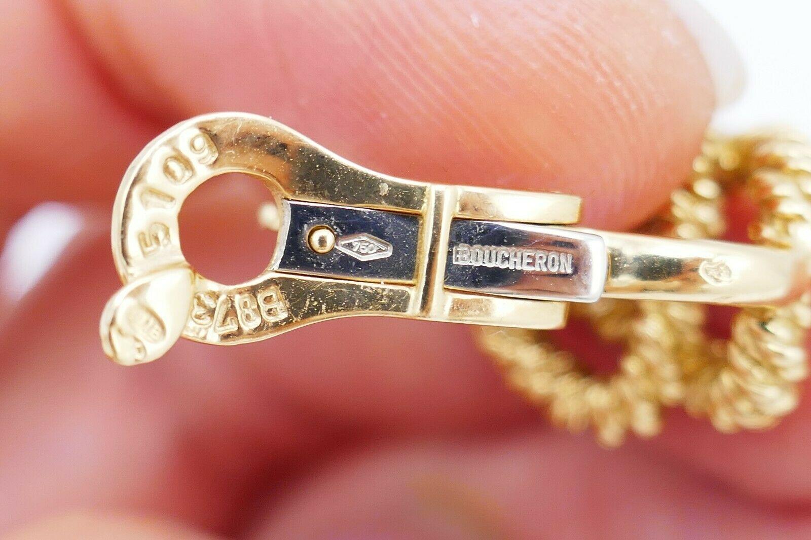 Boucheron Vintage Cable Twist Yellow Gold Diamond Earrings  3