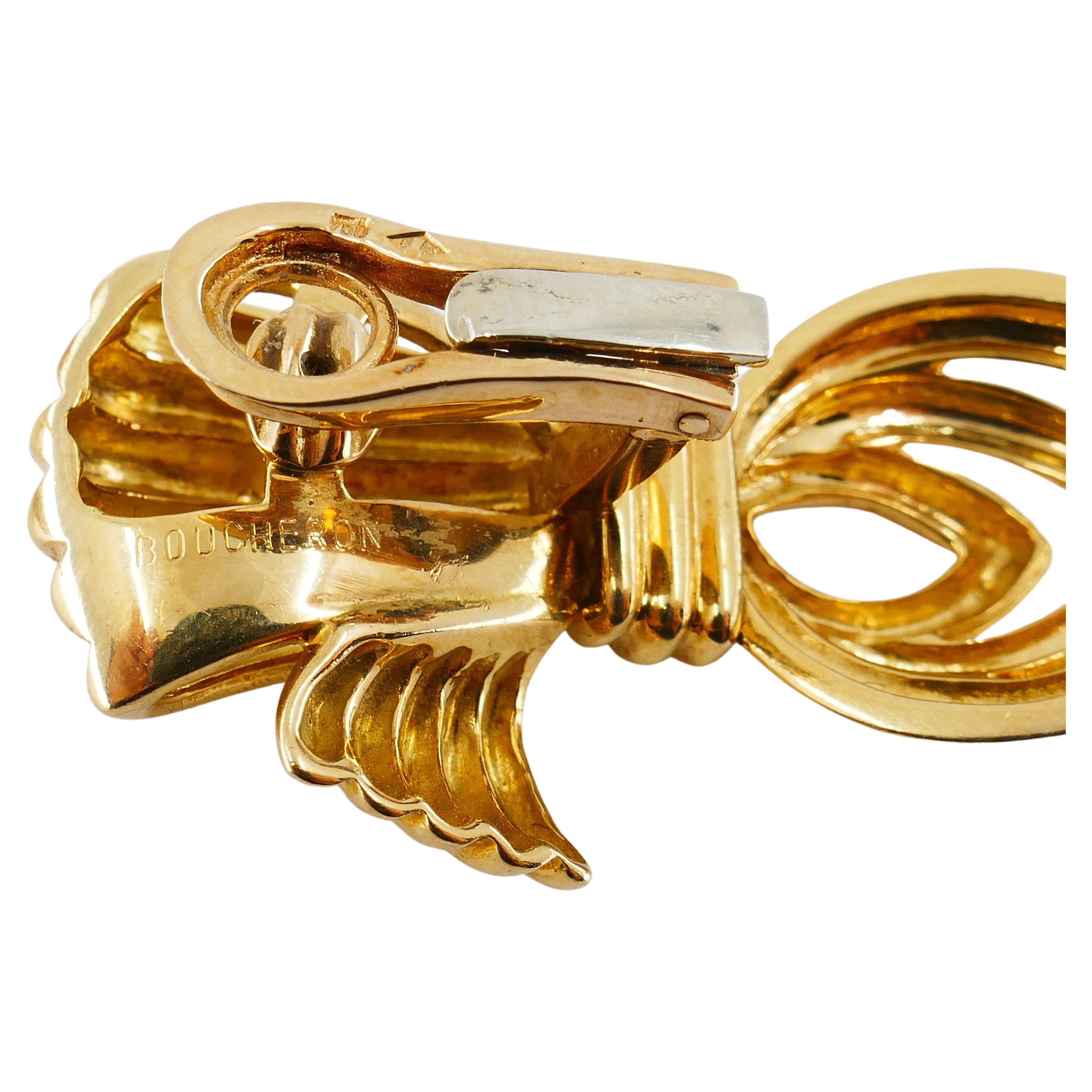 Boucheron Vintage Gold Bow Earrings 2