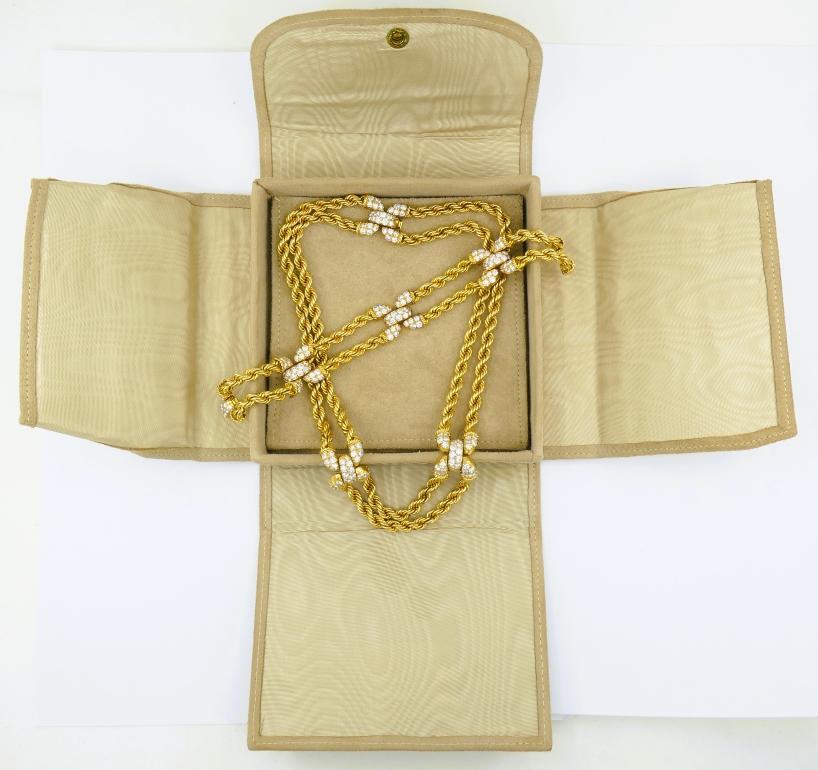 Boucheron Vintage Gold Diamond Necklace Bracelet Set French Estate Jewelry 6