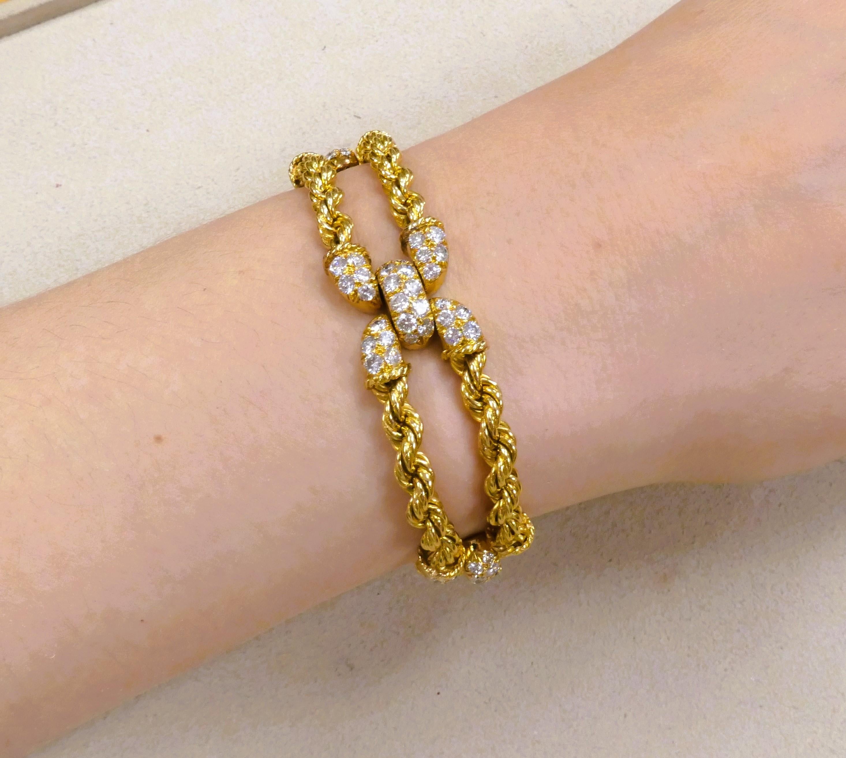 Boucheron Vintage Gold Diamond Necklace Bracelet Set French Estate Jewelry 4