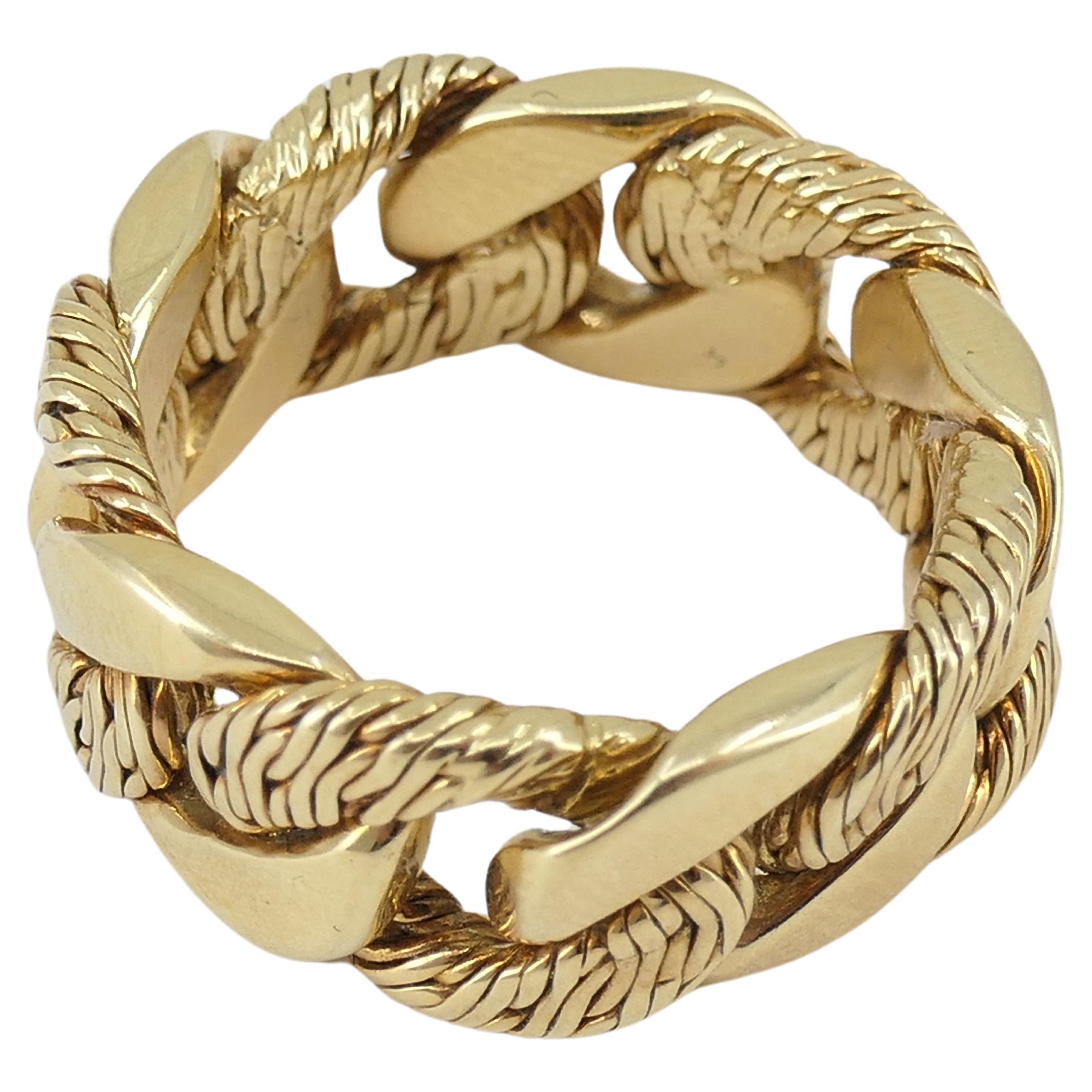 Boucheron Vintage Gold Ring 18k Curblink Chain 1