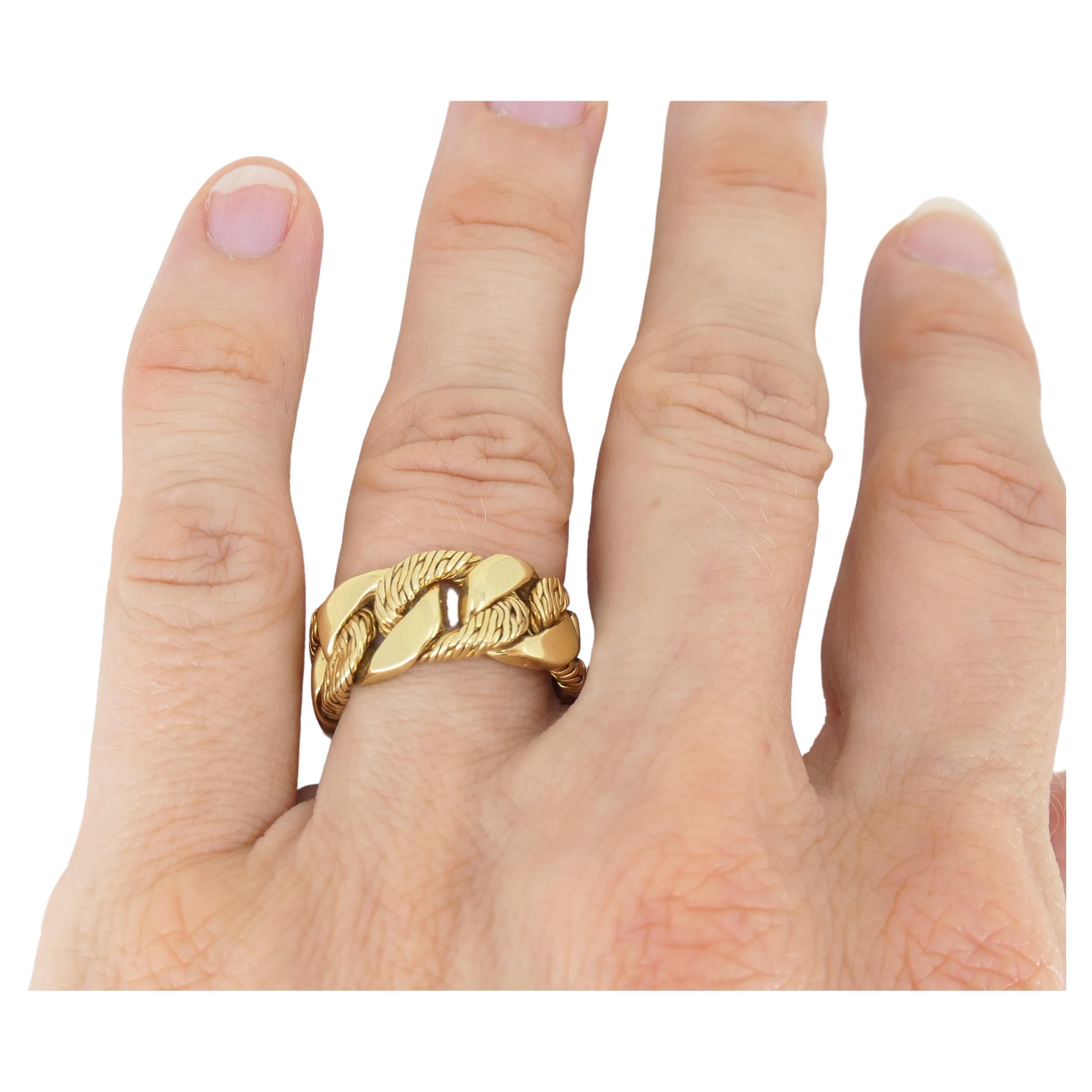 Boucheron Vintage Gold Ring 18k Curblink Chain 2