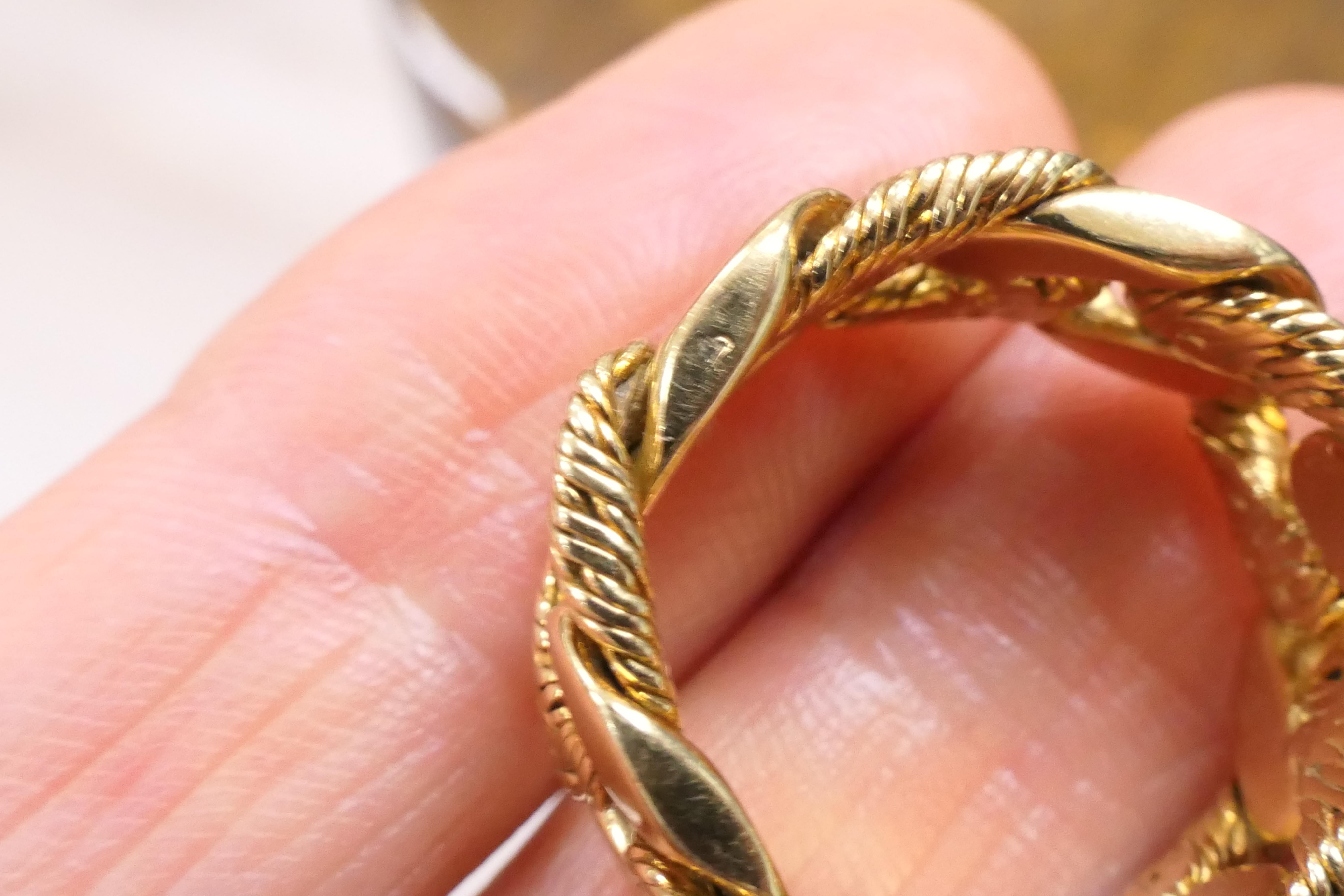 Boucheron Vintage Gold Ring 18k Curblink Chain 3