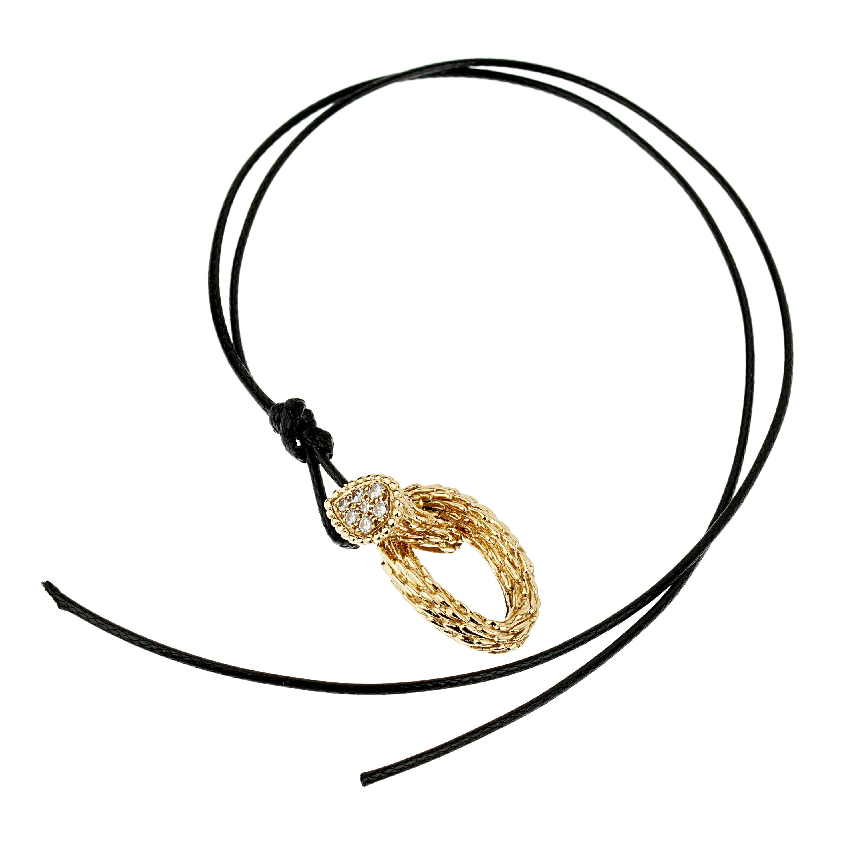 Boucheron Vintage Serpent Boheme Diamond Yellow Gold Necklace In Excellent Condition In Feasterville, PA