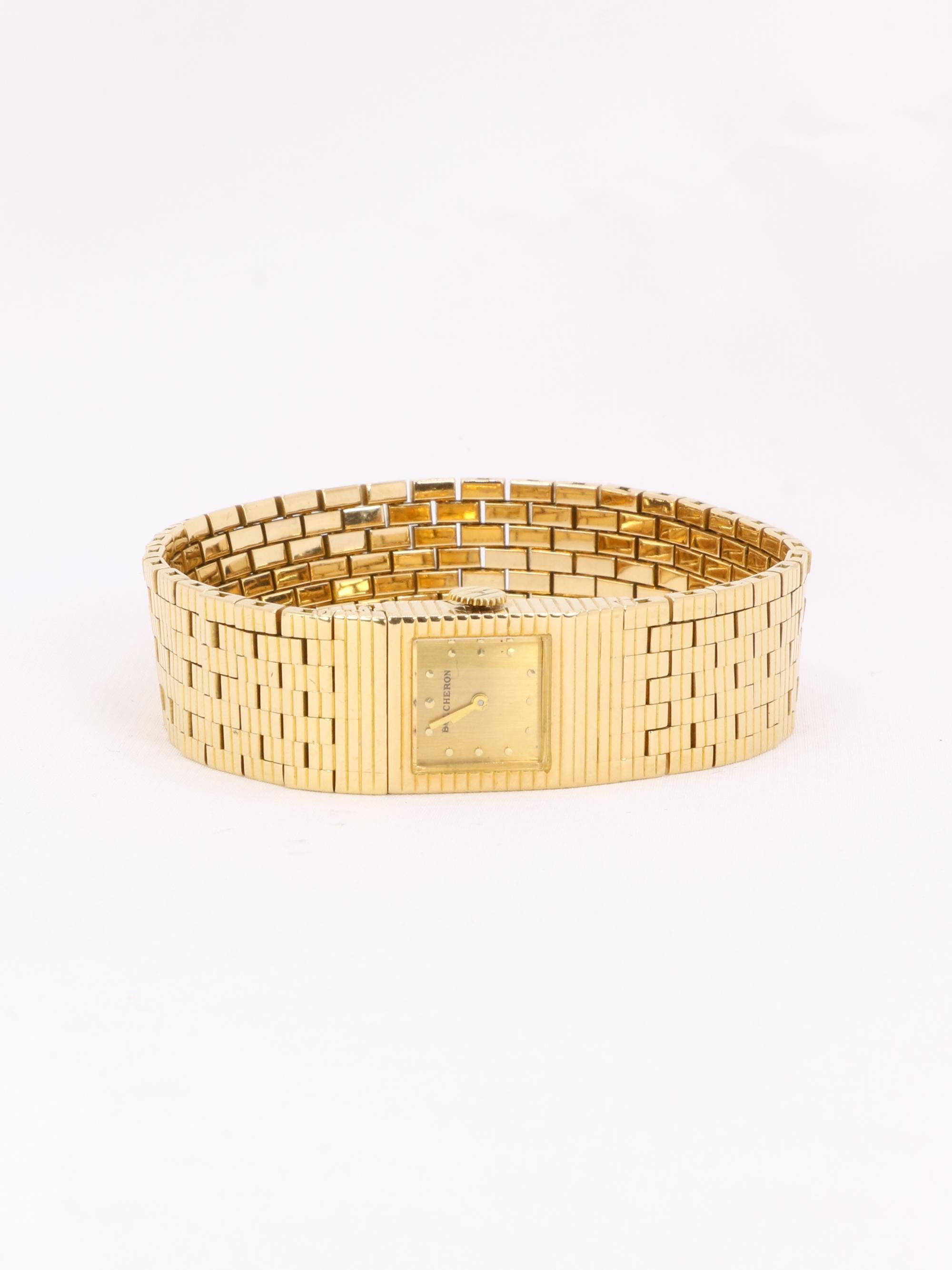Reloj pulsera oro amarillo vintage BOUCHERON Retro en venta