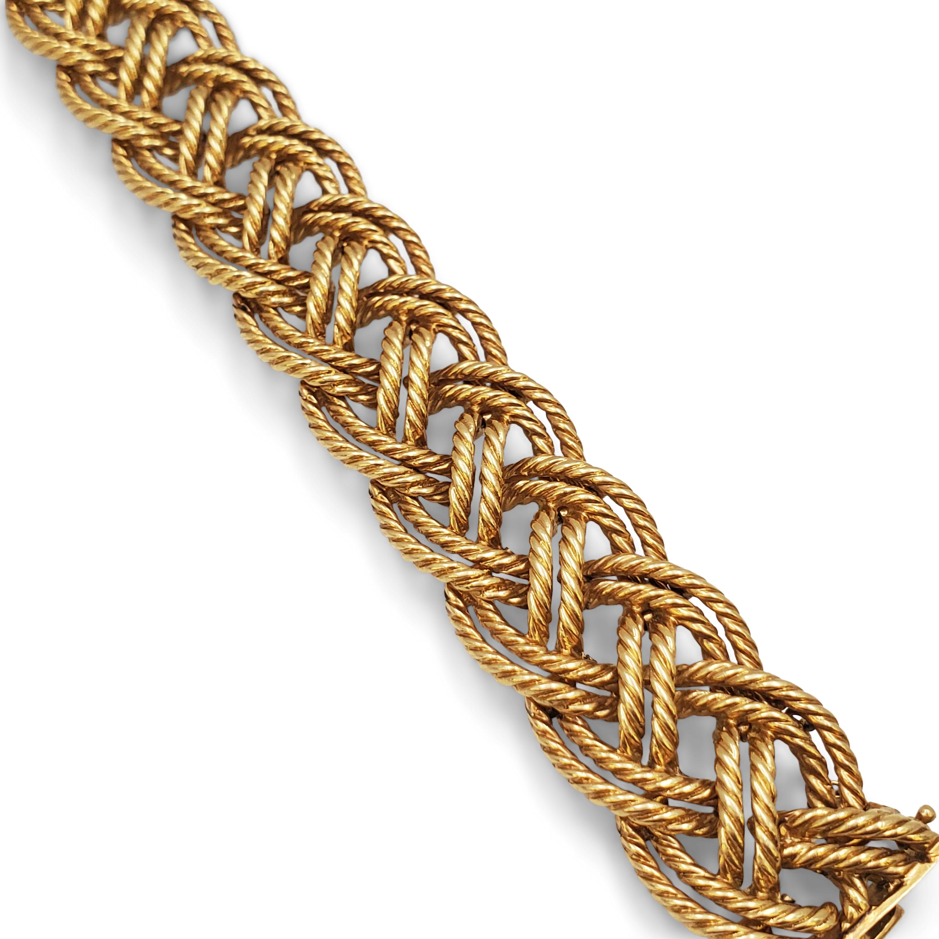 Boucheron Vintage Yellow Gold Woven Bracelet 1