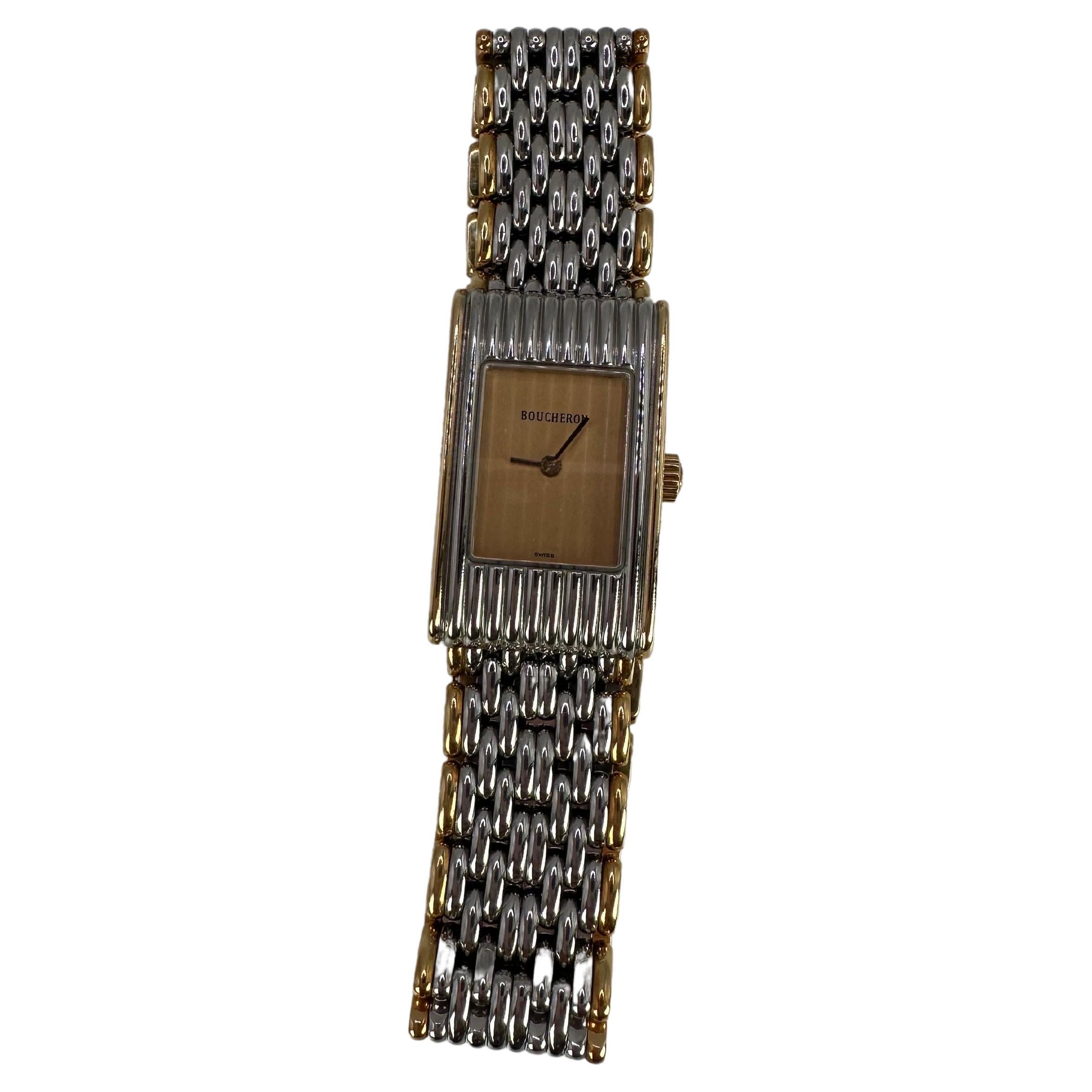 Boucheron Watch 2 Bracelets Reflect Stainless Steel 18 Karat For Sale