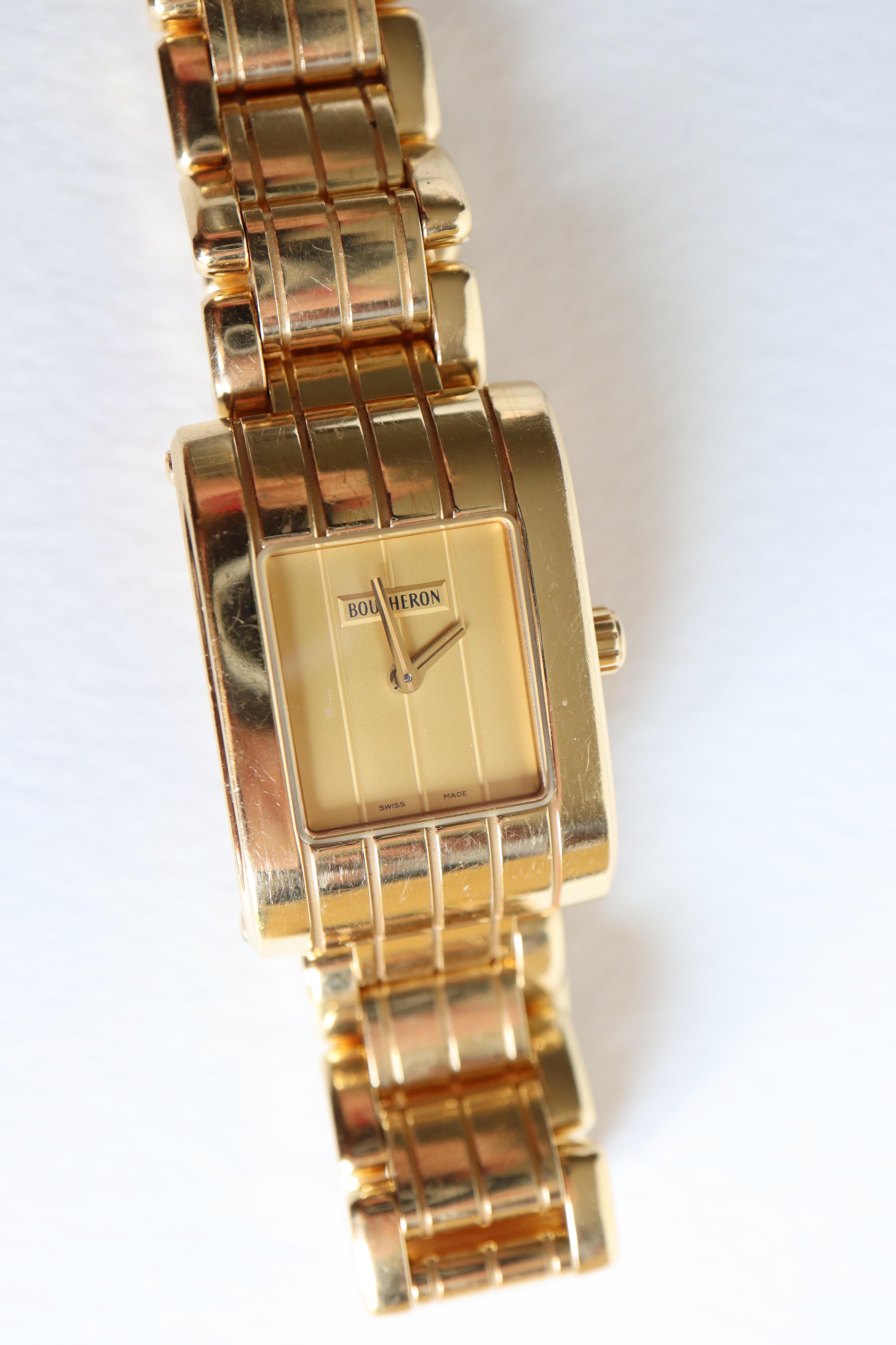 Women's Boucheron Watch Parallele in 18K Yellow Gold For Sale