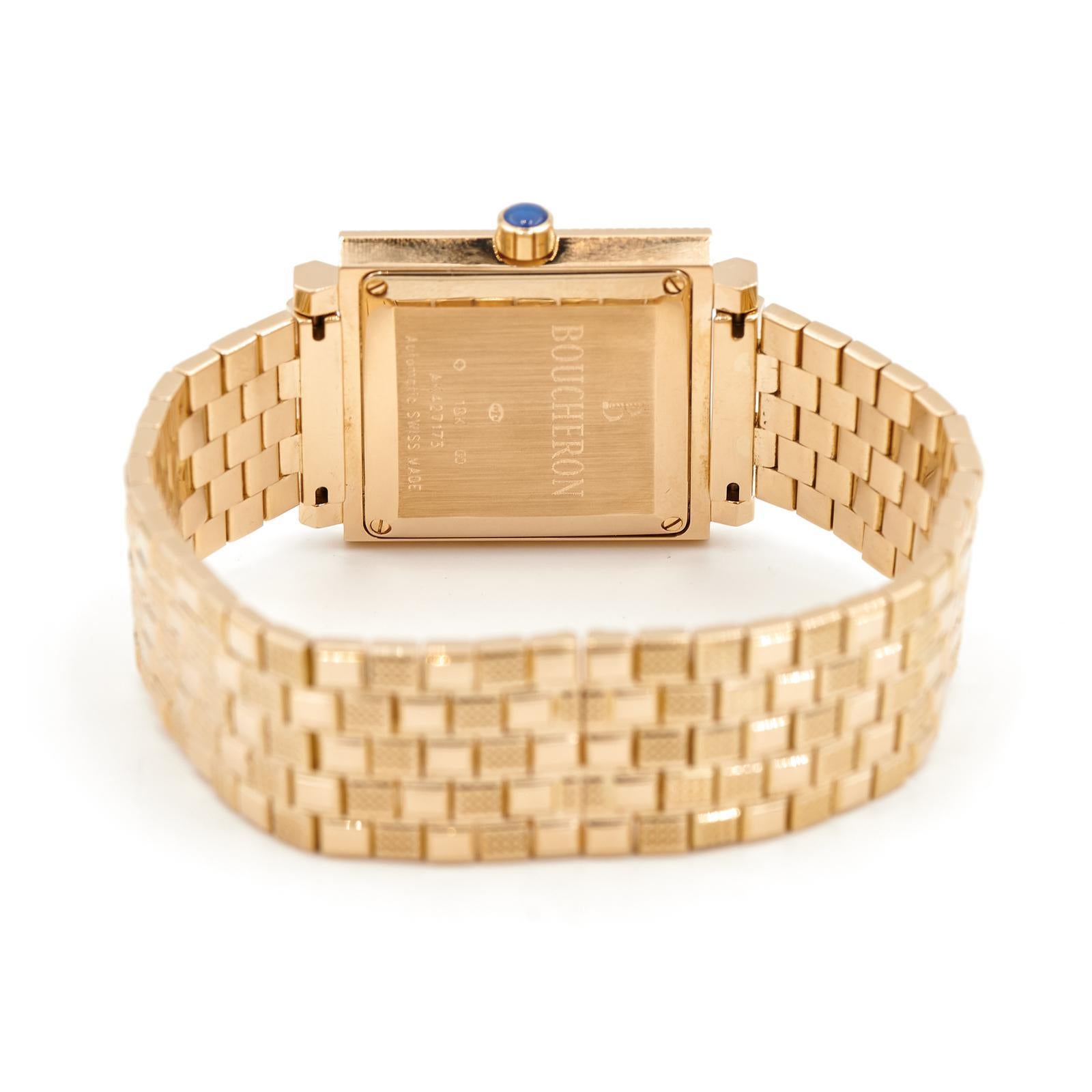 Boucheron Watch Reflet Yellow Gold In Excellent Condition For Sale In PARIS, FR