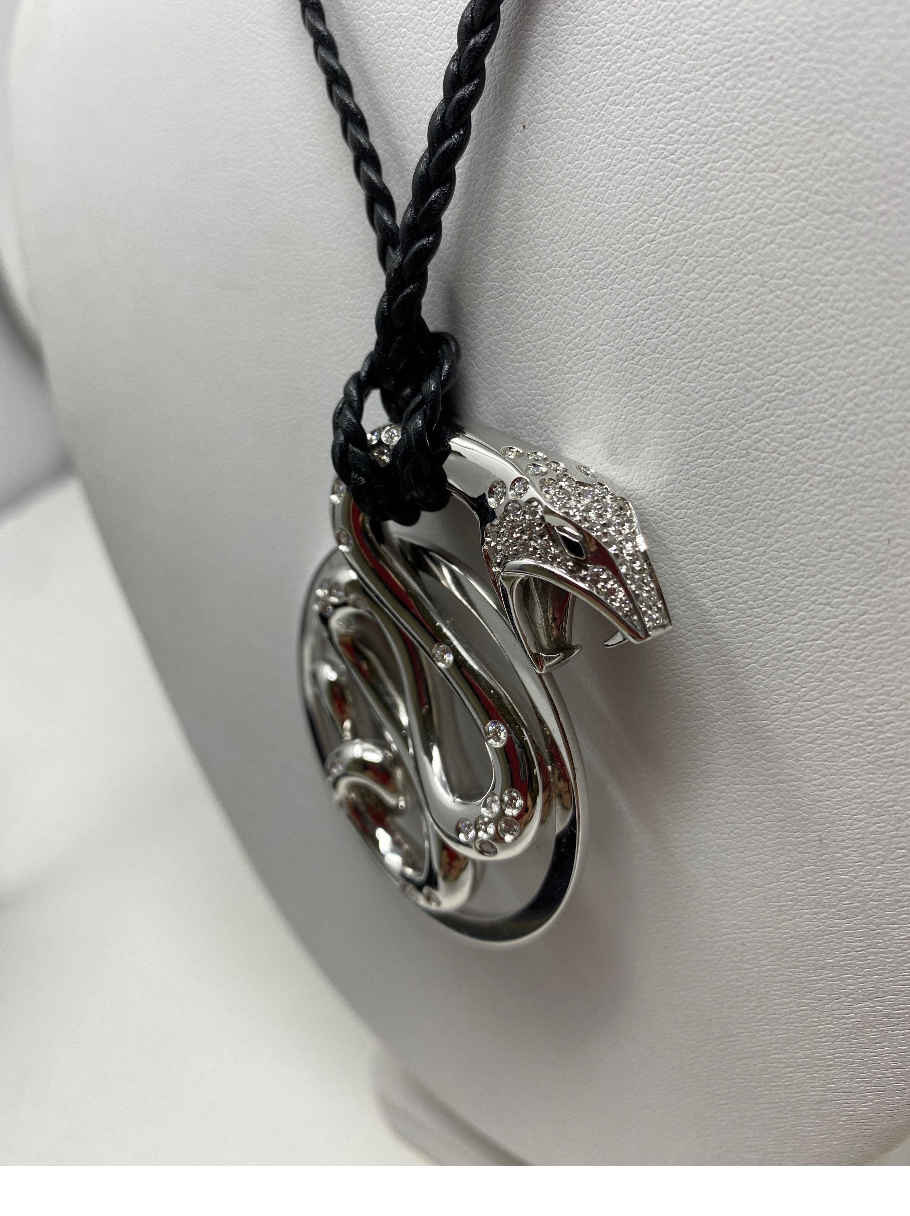 Boucheron White Gold Diamond Dragon Necklace 4