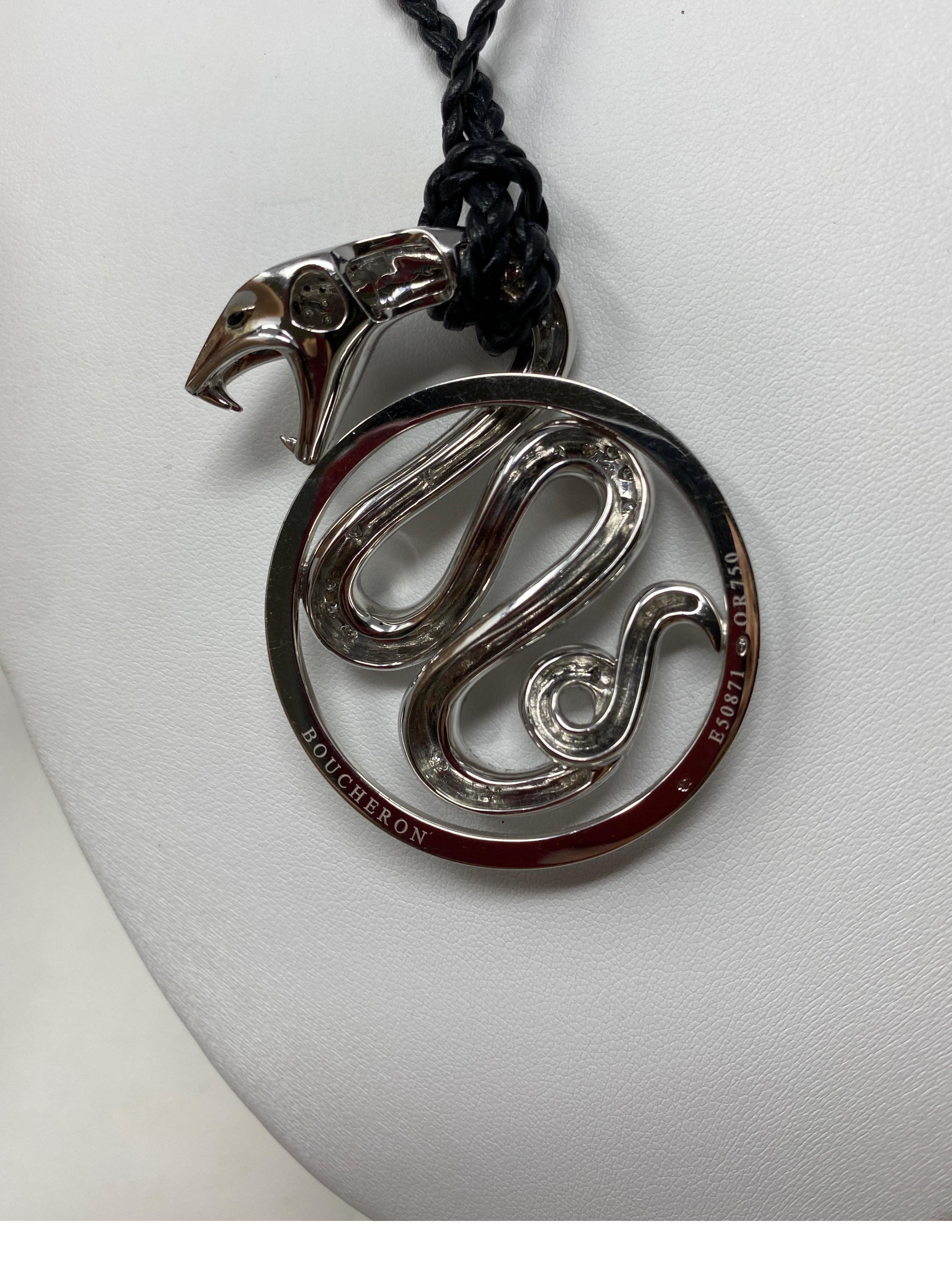 Boucheron White Gold Diamond Dragon Necklace 3