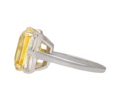 Boucheron yellow Ceylon sapphire and diamond ring, French, circa 1950.