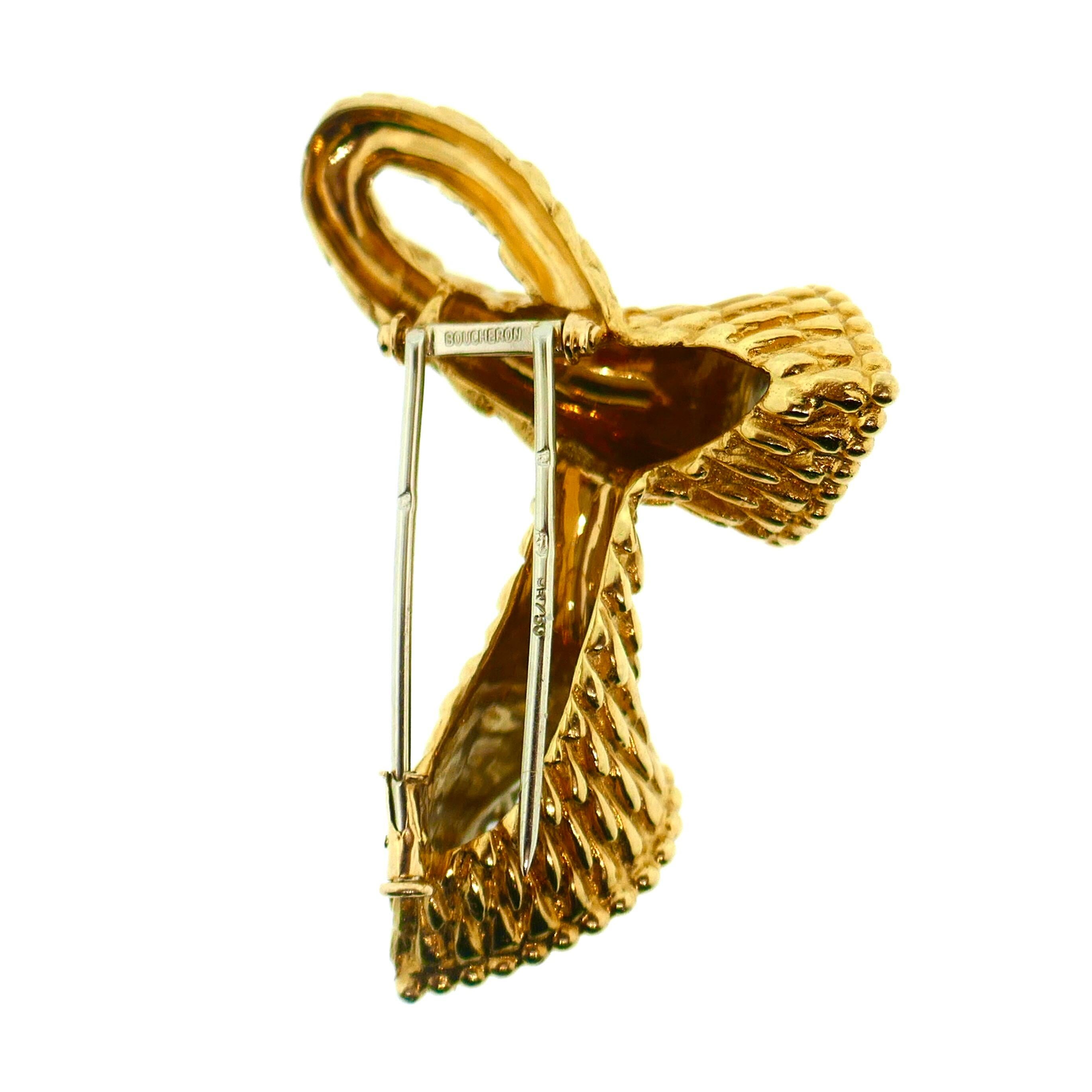 Boucheron Yellow Gold and Diamond Serpent Bohème Toi et Moi Brooch 3