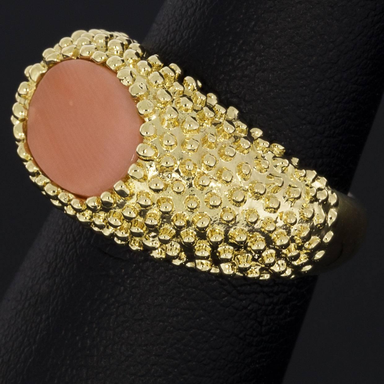 Boucheron Yellow Gold Coral Unique Ladies Ring 1