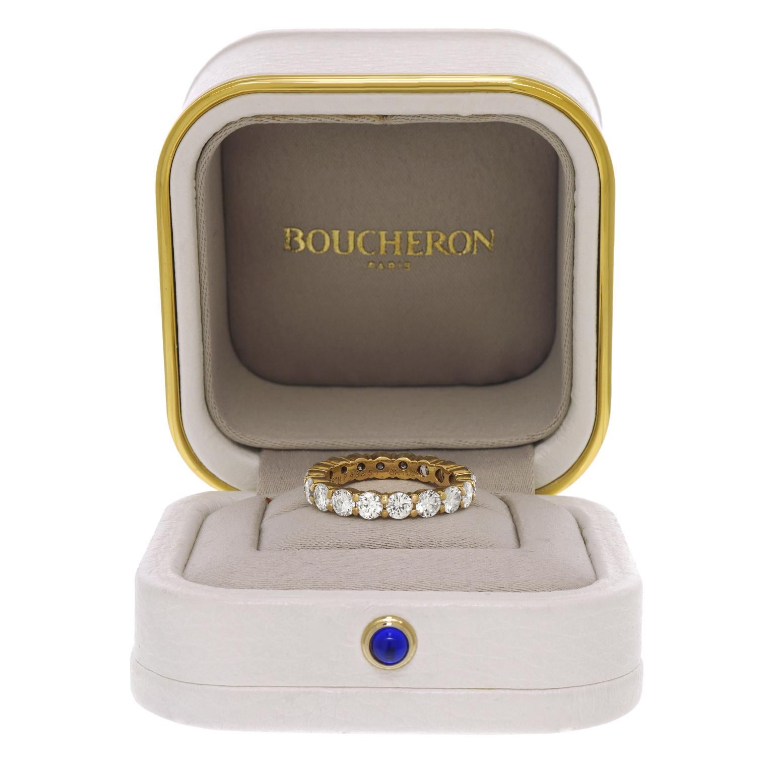 Boucheron Yellow Gold Eternity Band In Excellent Condition For Sale In Litchfield, CT