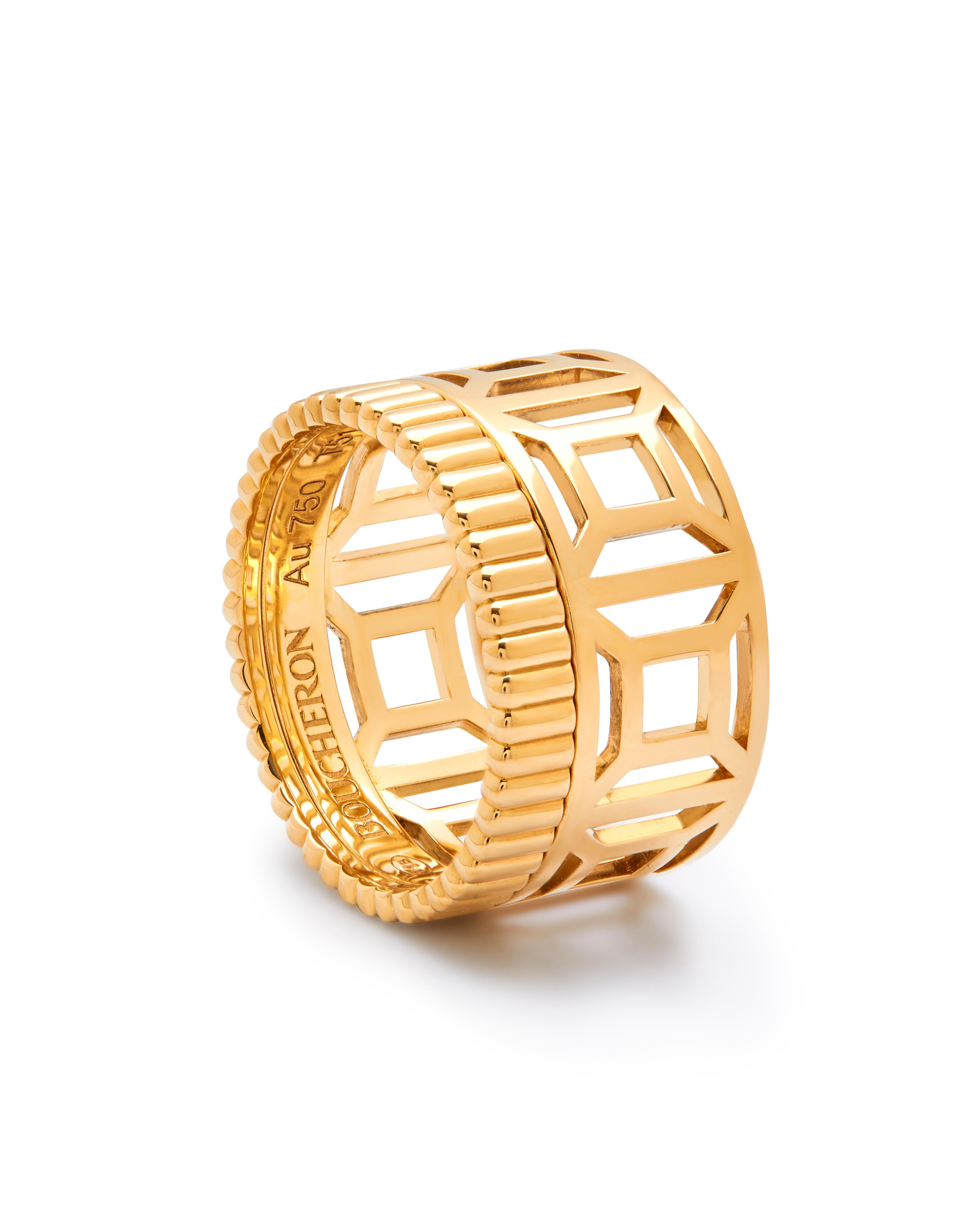 Bague Quatre en or jaune ajouré Boucheron Excellent état - En vente à Addlestone, GB