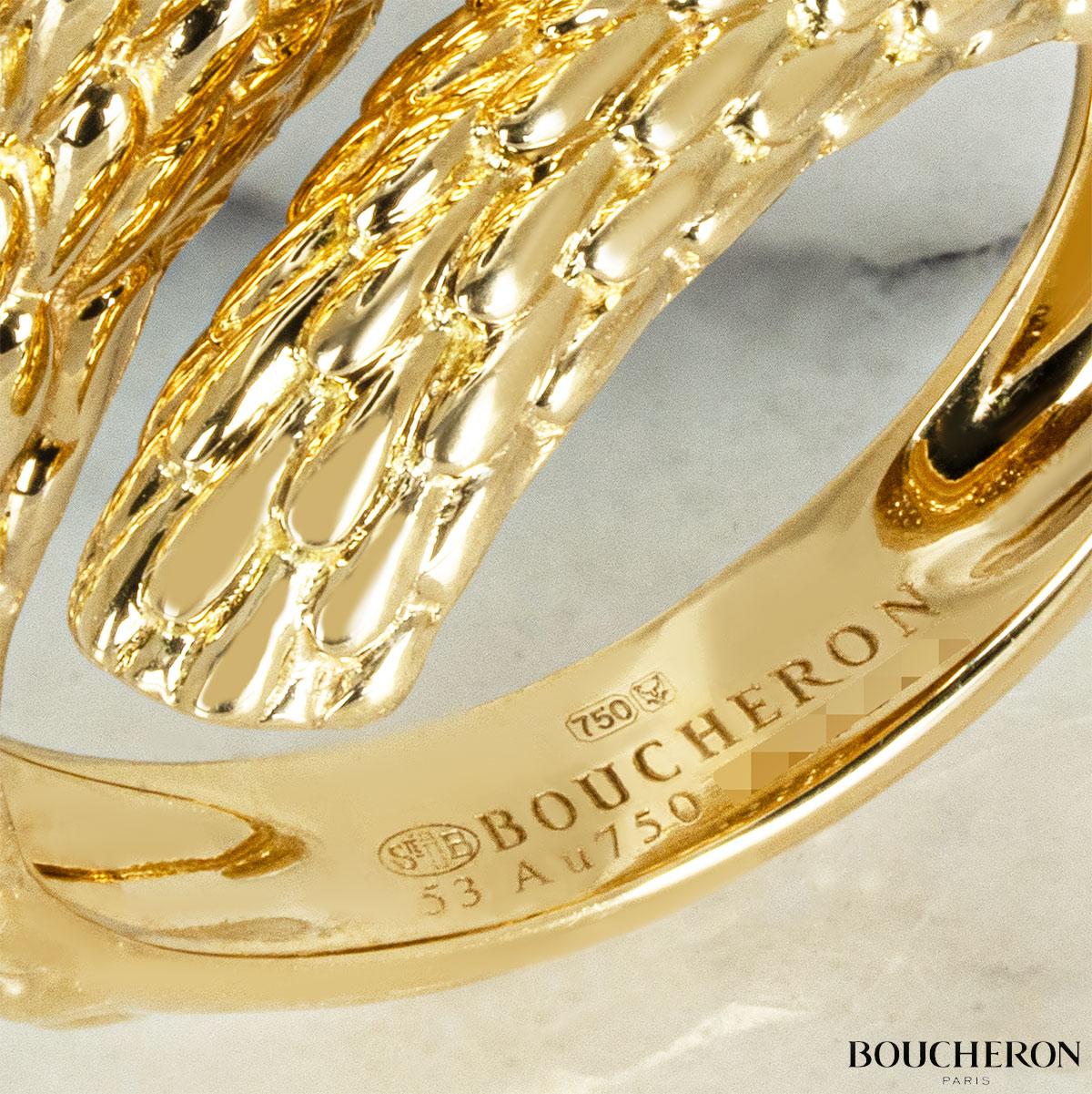 Women's Boucheron Yellow Gold Serpent Boheme Ring JRG01948 For Sale