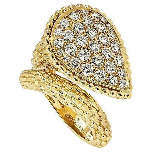 Boucheron Yellow Gold Serpent Boheme Ring JRG01948 For Sale
