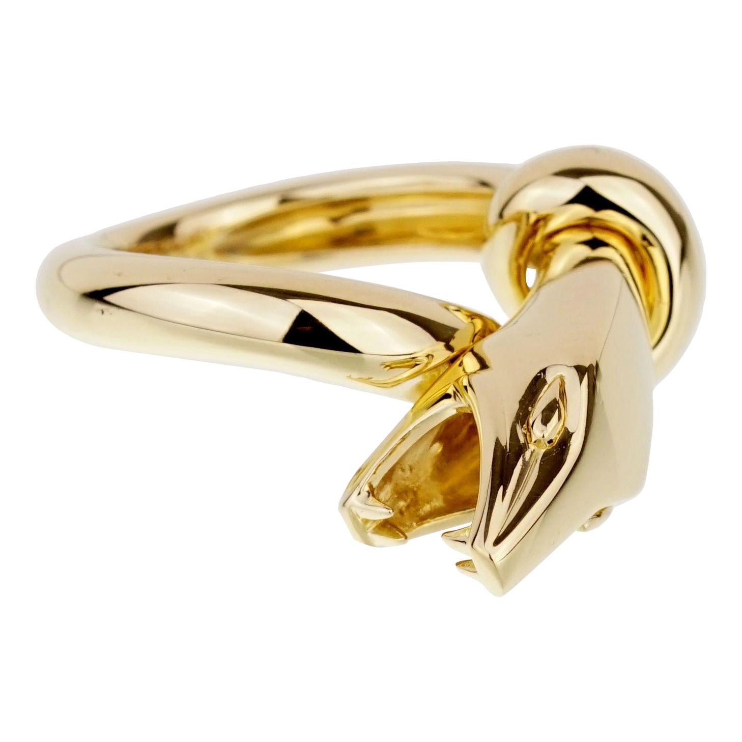 Boucheron Yellow Gold Snake Ring For Sale