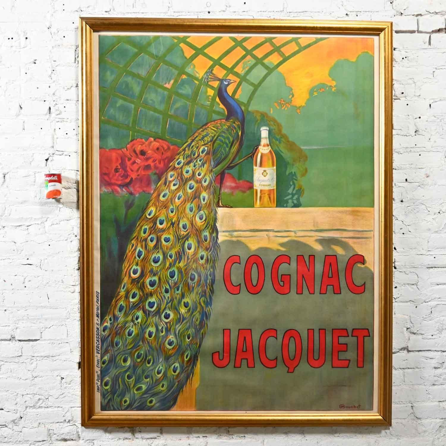 Bouchet Antique Art Deco Art Nuovo Cognac Jacquet Advertising Peacock Poster 4