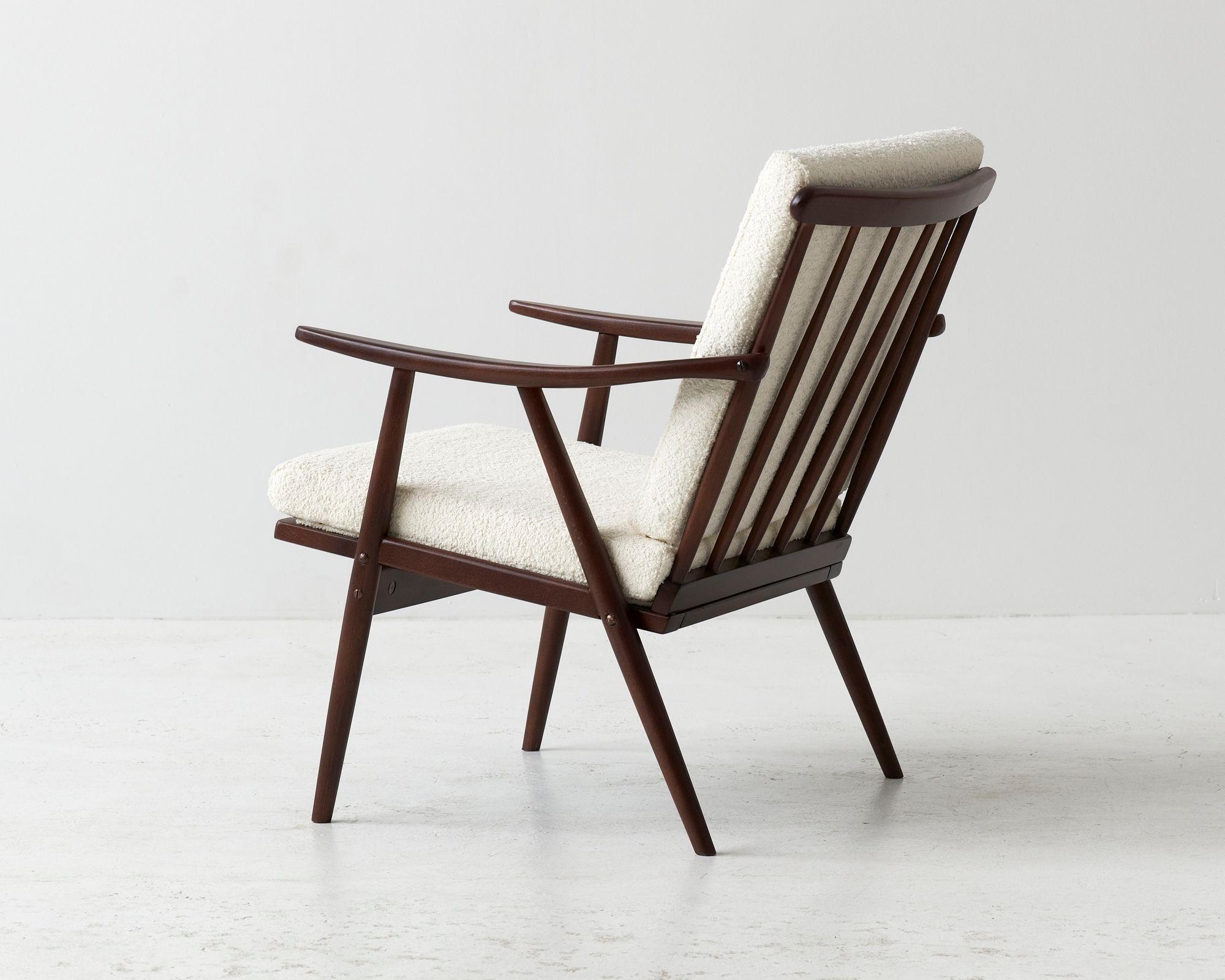 Czech Boucle armchair, Boomerang model, 60's For Sale