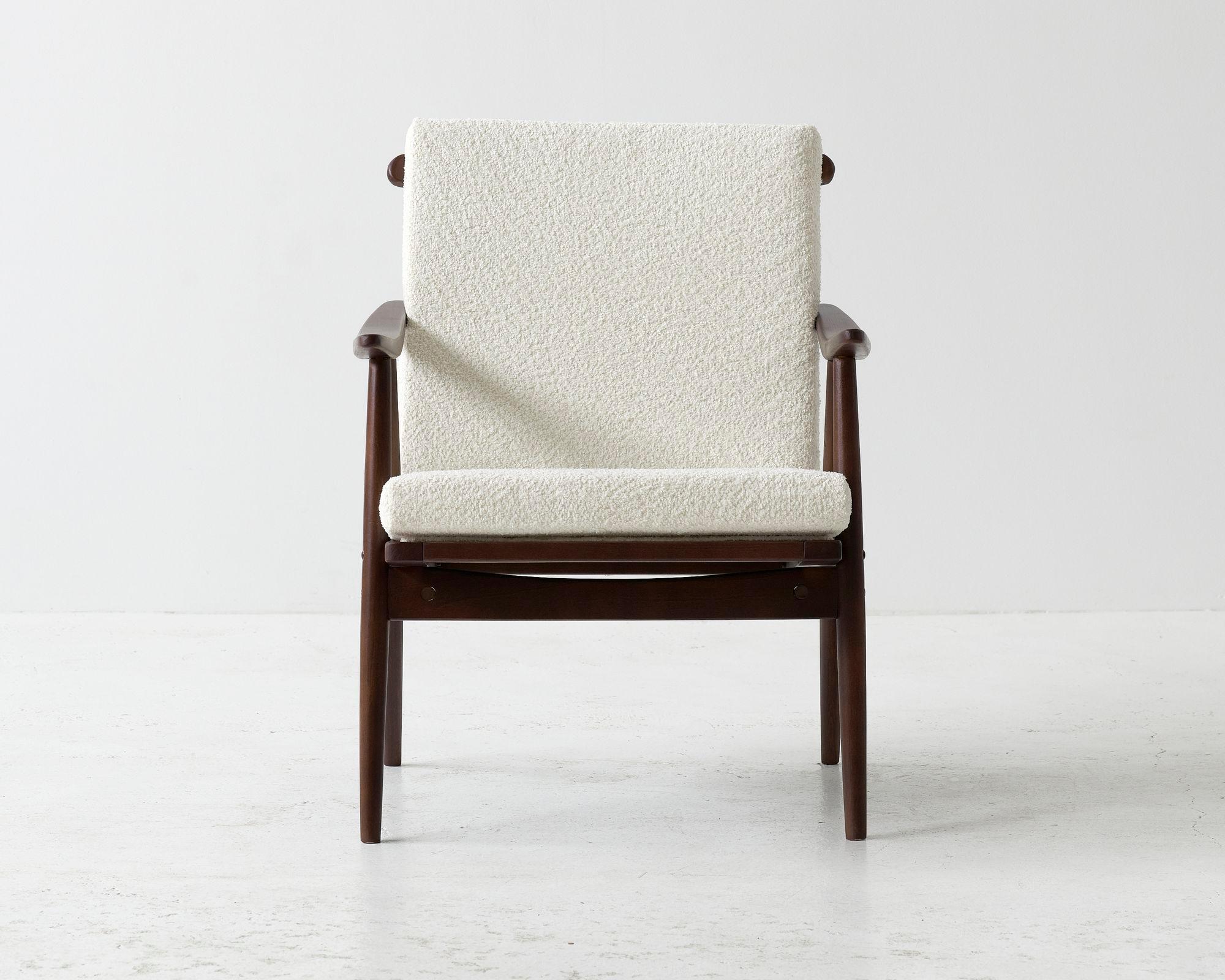 Mid-20th Century Boucle armchair, Boomerang model, 60's For Sale