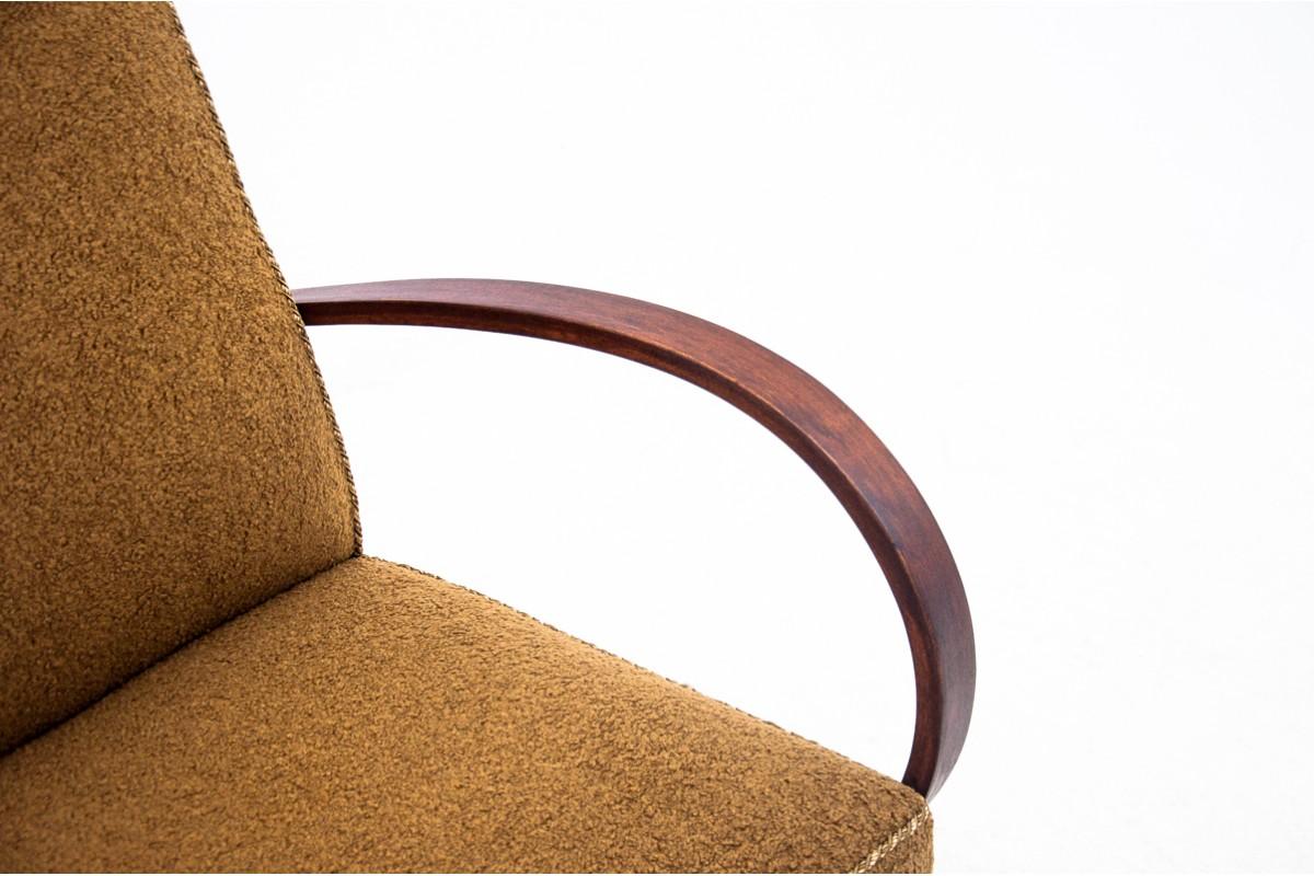 Mid-20th Century Boucle armchair, designed by J. Halabala, Czechoslovakia, 1930s. For Sale