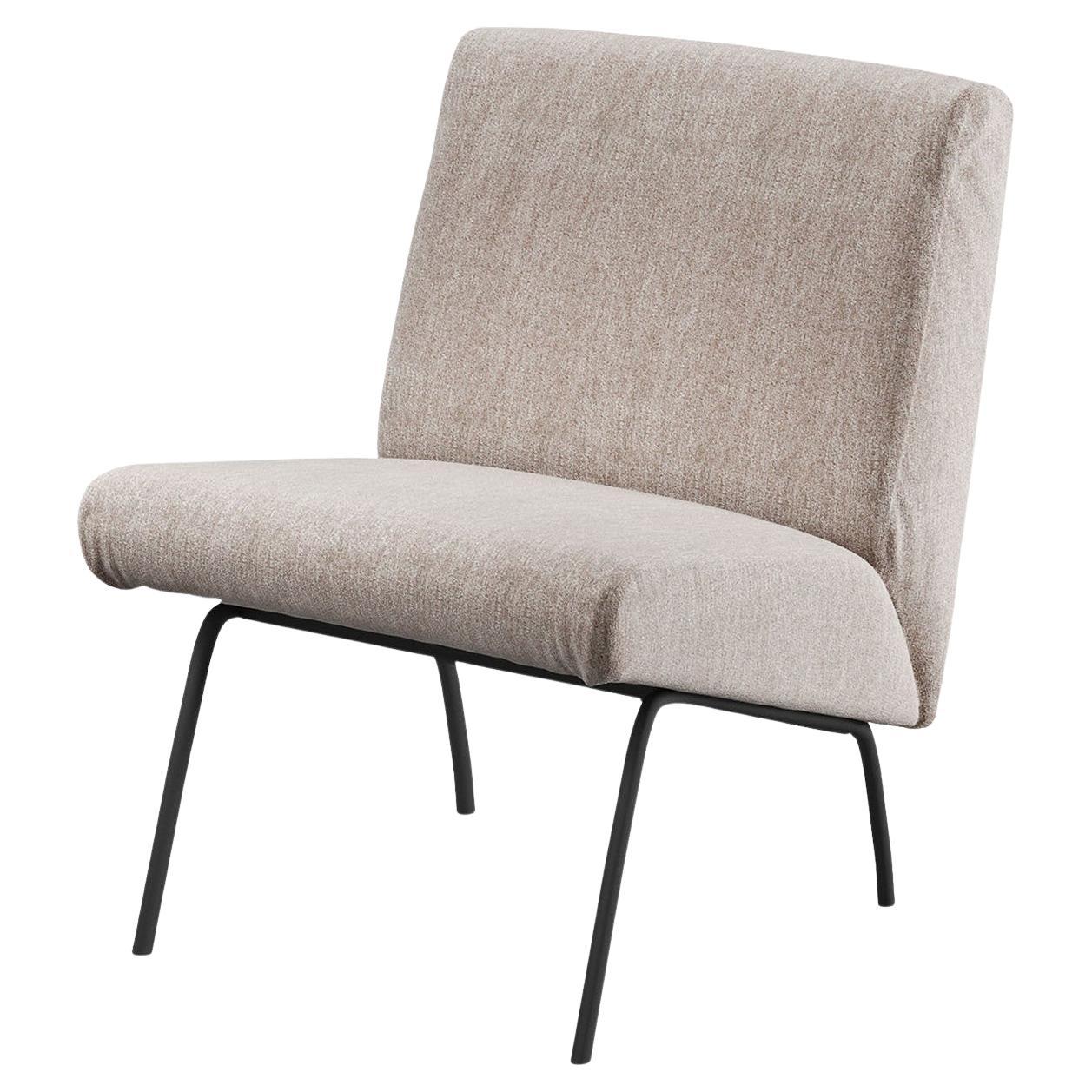 Contemporary Beige Leather Lounge Chair For Sale at 1stDibs