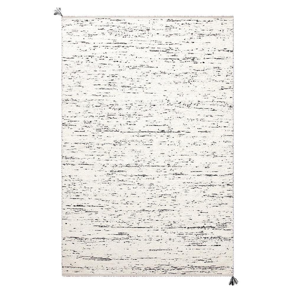Bouclé-Black/White Handwoven Thick Wool Rug
