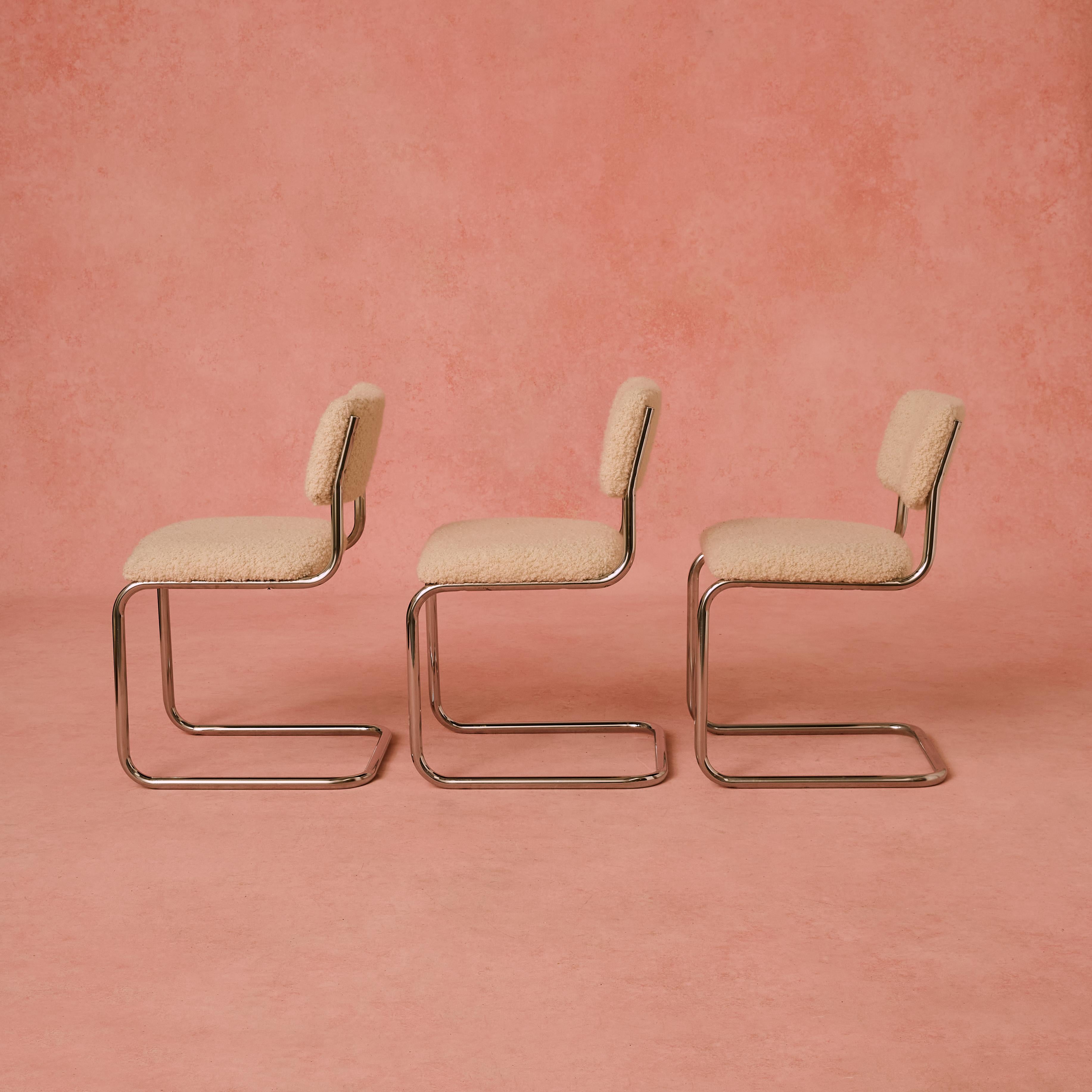 Bouclé Boucle 'Cesca' Style Chairs For Sale