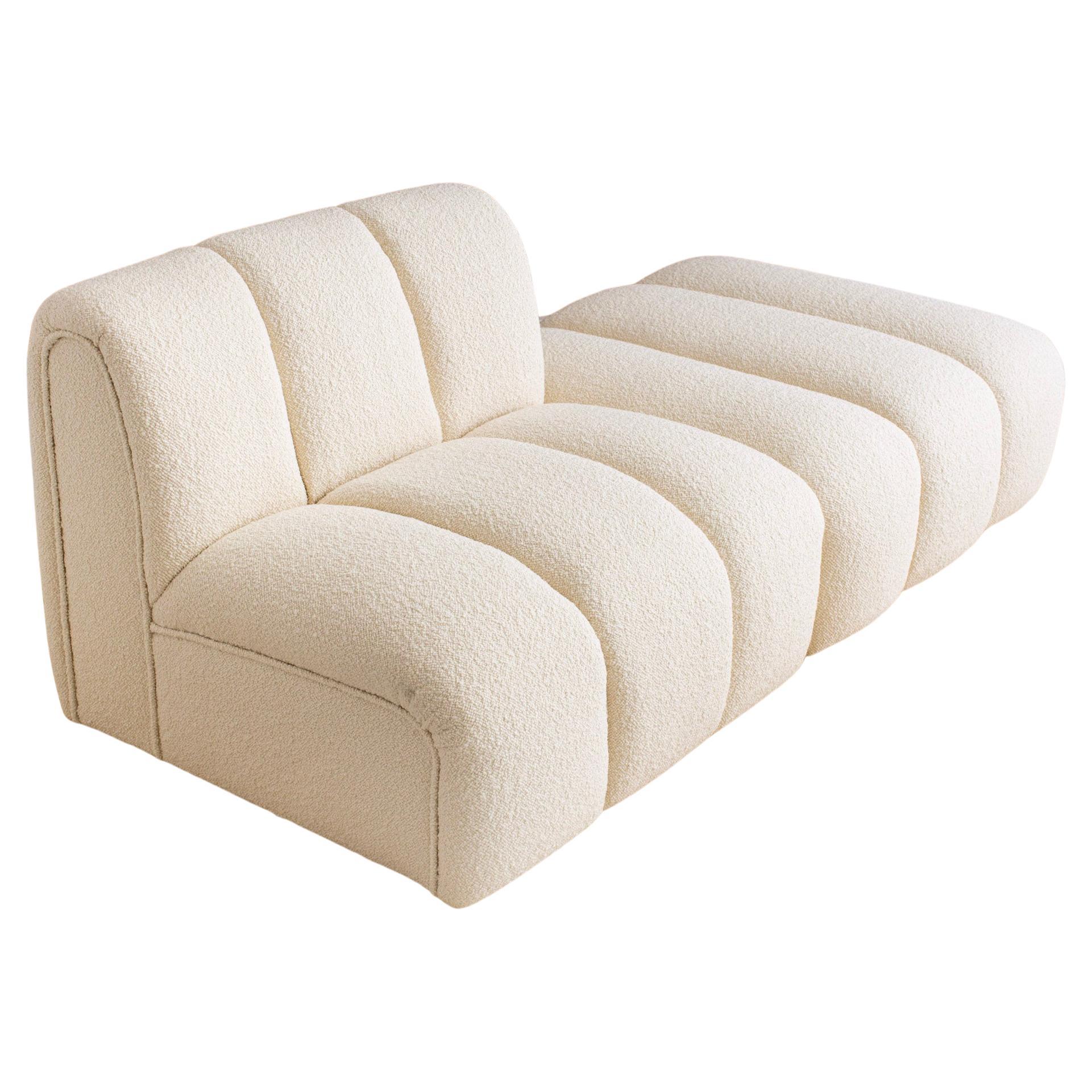 Boucle Channeled Chair and Ottoman by Bernhardt "Flair"