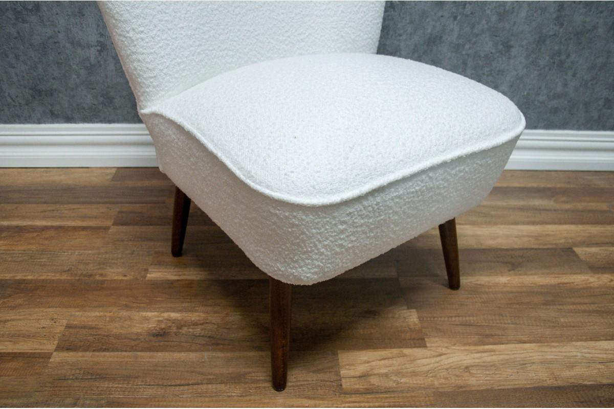 Chaise de cocktail en bouclé, 1950 Bon état - En vente à Chorzów, PL