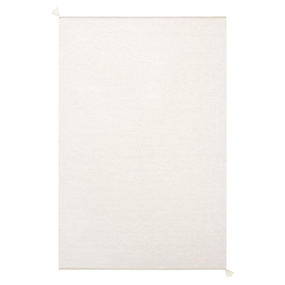 Bouclé-Cream Handwoven Thick Wool Rug