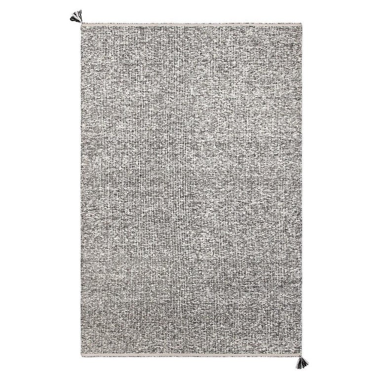Bouclé-Dark Brown Handwoven Thick Wool Rug For Sale at 1stDibs