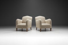 Bouclé Easy Chairs by Danish Cabinetmaker, Denmark, 1940s