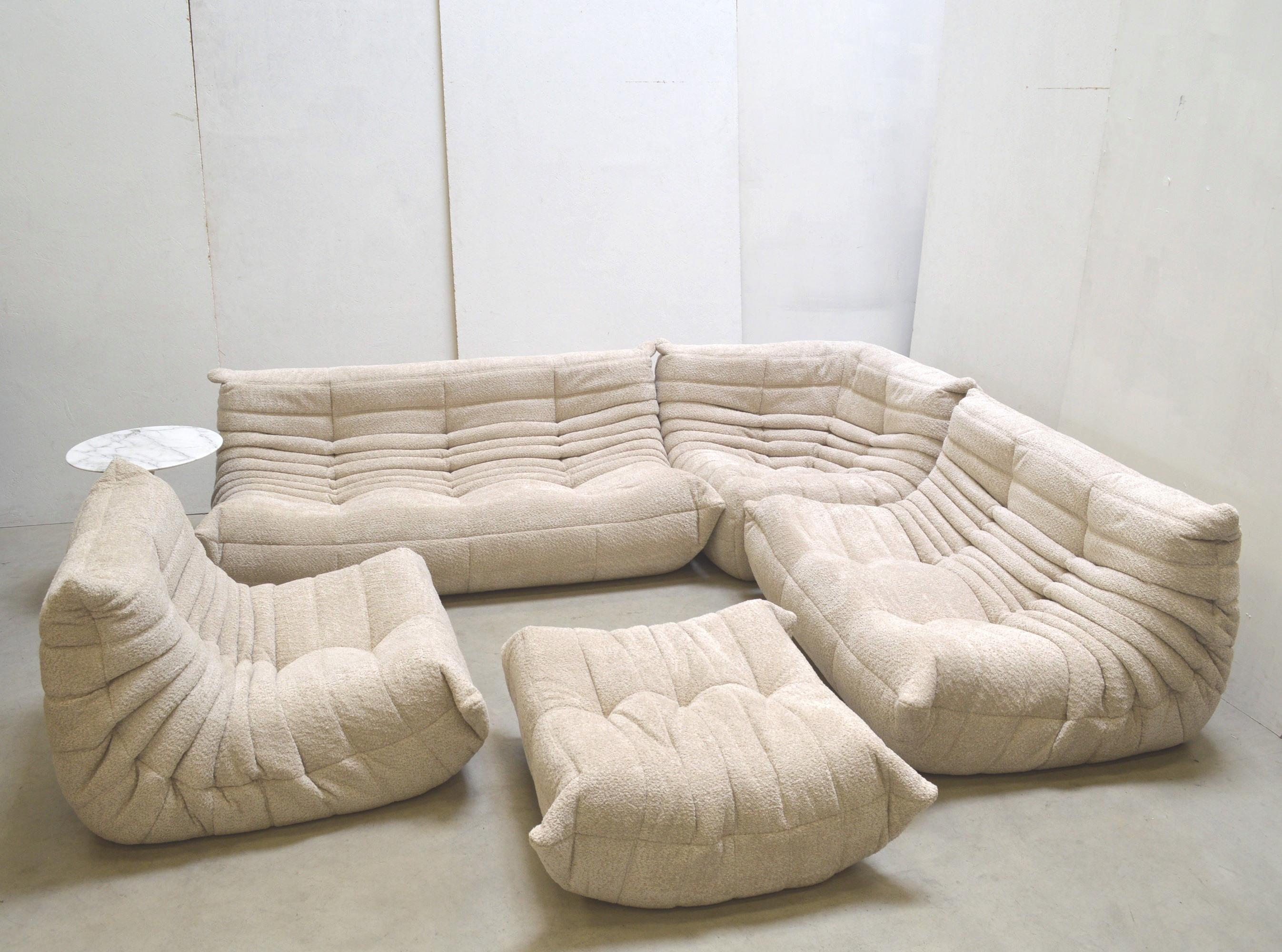 French Bouclé Edition Togo Seating Group Sofa by Michel Ducaroy for Ligne Roset 1973