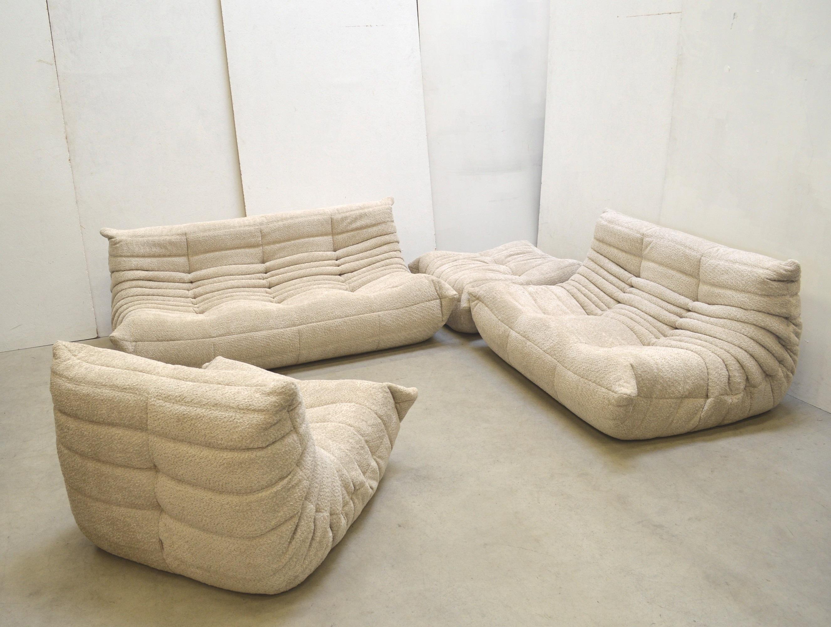 Bouclé Edition Togo Seating Group Sofa by Michel Ducaroy for Ligne Roset 1973 3
