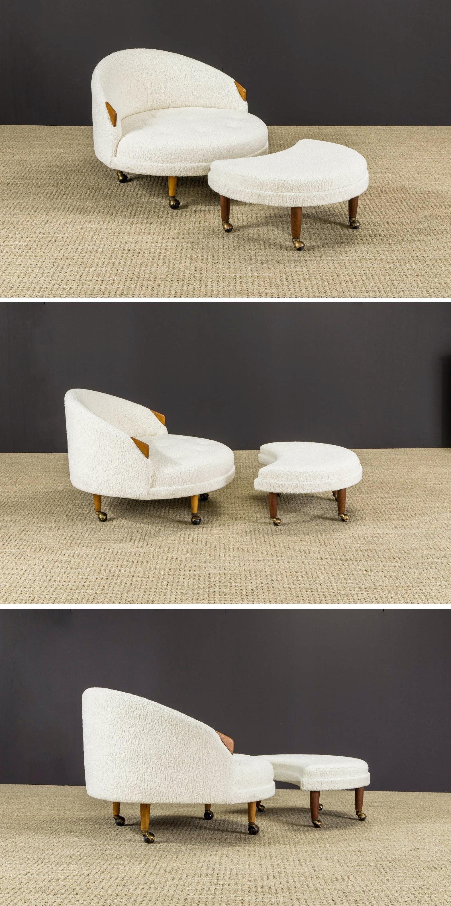 Bouclé 'Havana' Chair & Ottoman by Adrian Pearsall for Craft Associates, c 1960 10