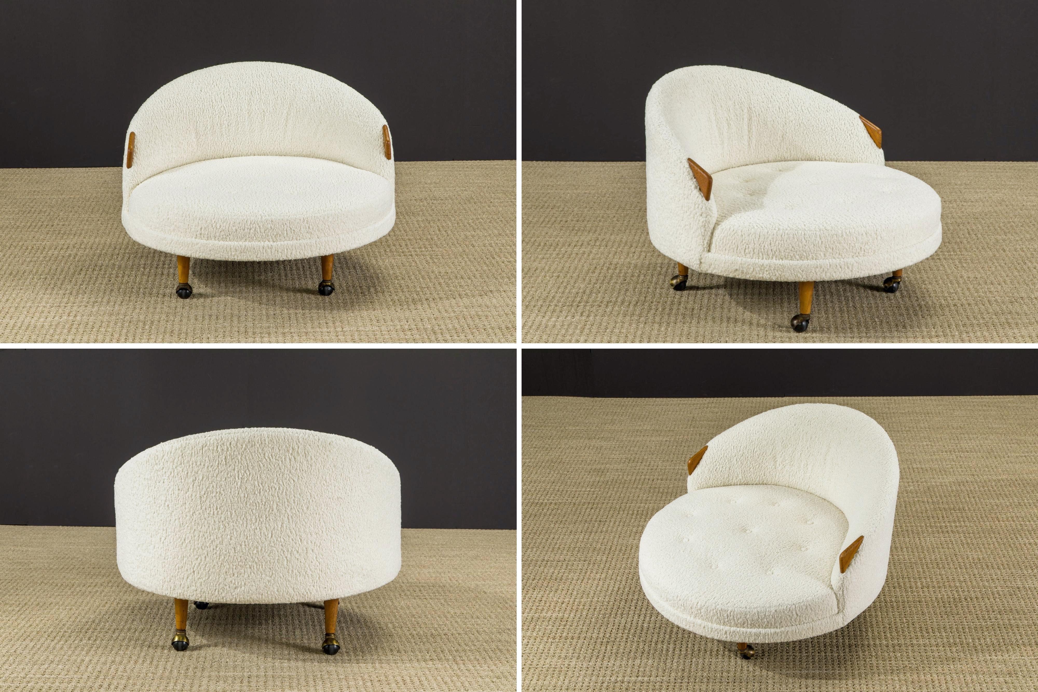 Bouclé 'Havana' Chair & Ottoman by Adrian Pearsall for Craft Associates, c 1960 11