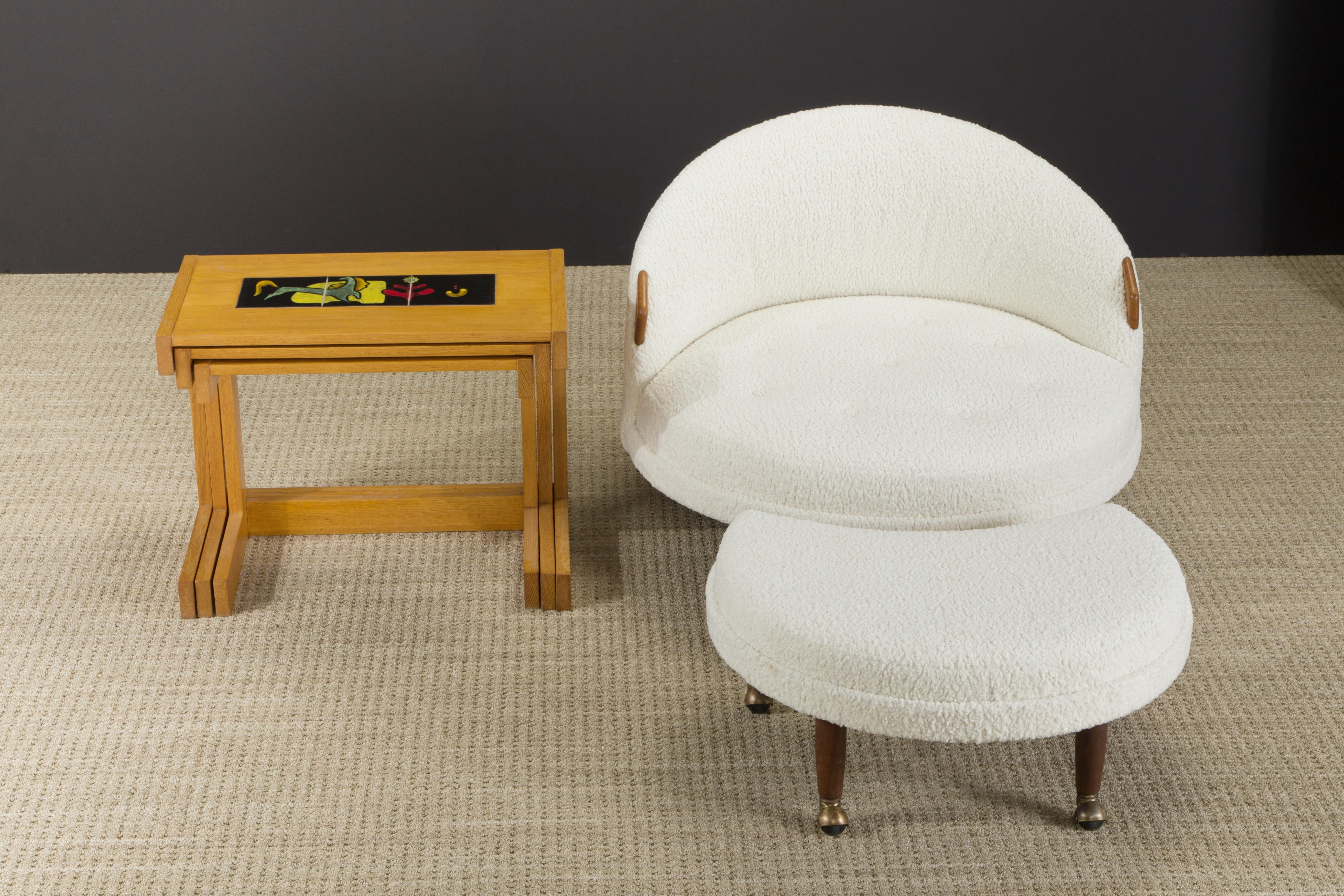Bouclé 'Havana' Chair & Ottoman by Adrian Pearsall for Craft Associates, c 1960 12