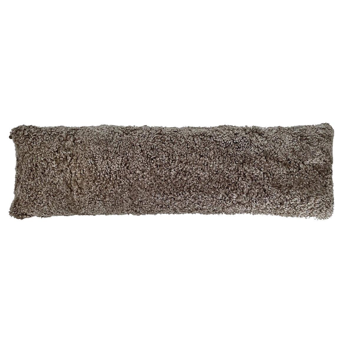 Boucle Lumbar Pillow - Shearling Sheepskin 14x35" For Sale