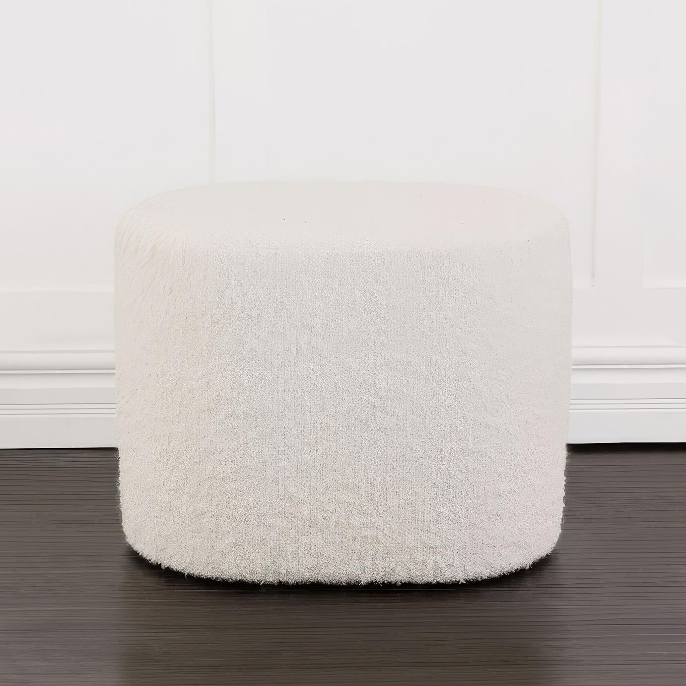 Modern Boucle Ottoman For Sale