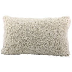 Coussin lombaire en bouclette crème et noix de coco  Peau de mouton Shearling