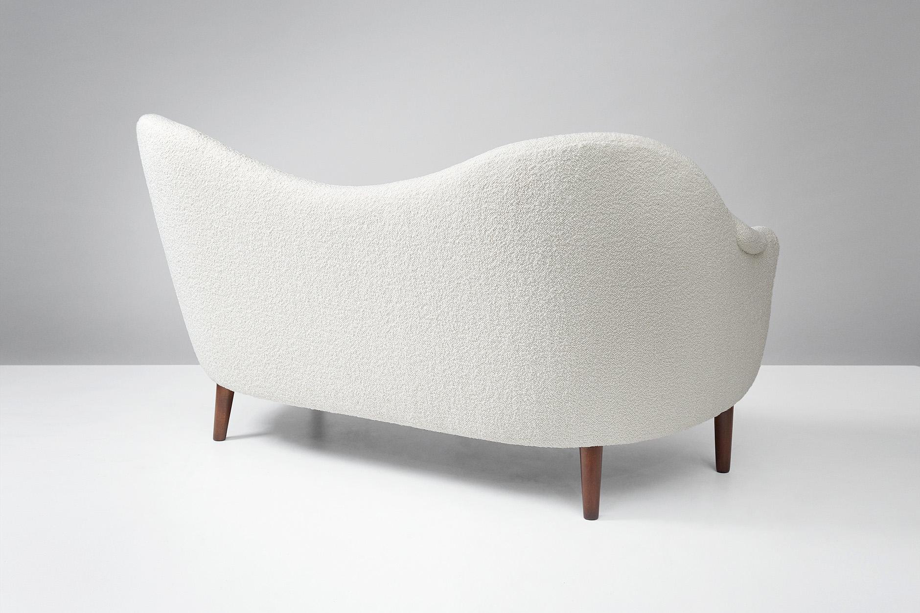 Scandinavian Modern Boucle Sampsel Sofa by Carl Malmsten, 1956