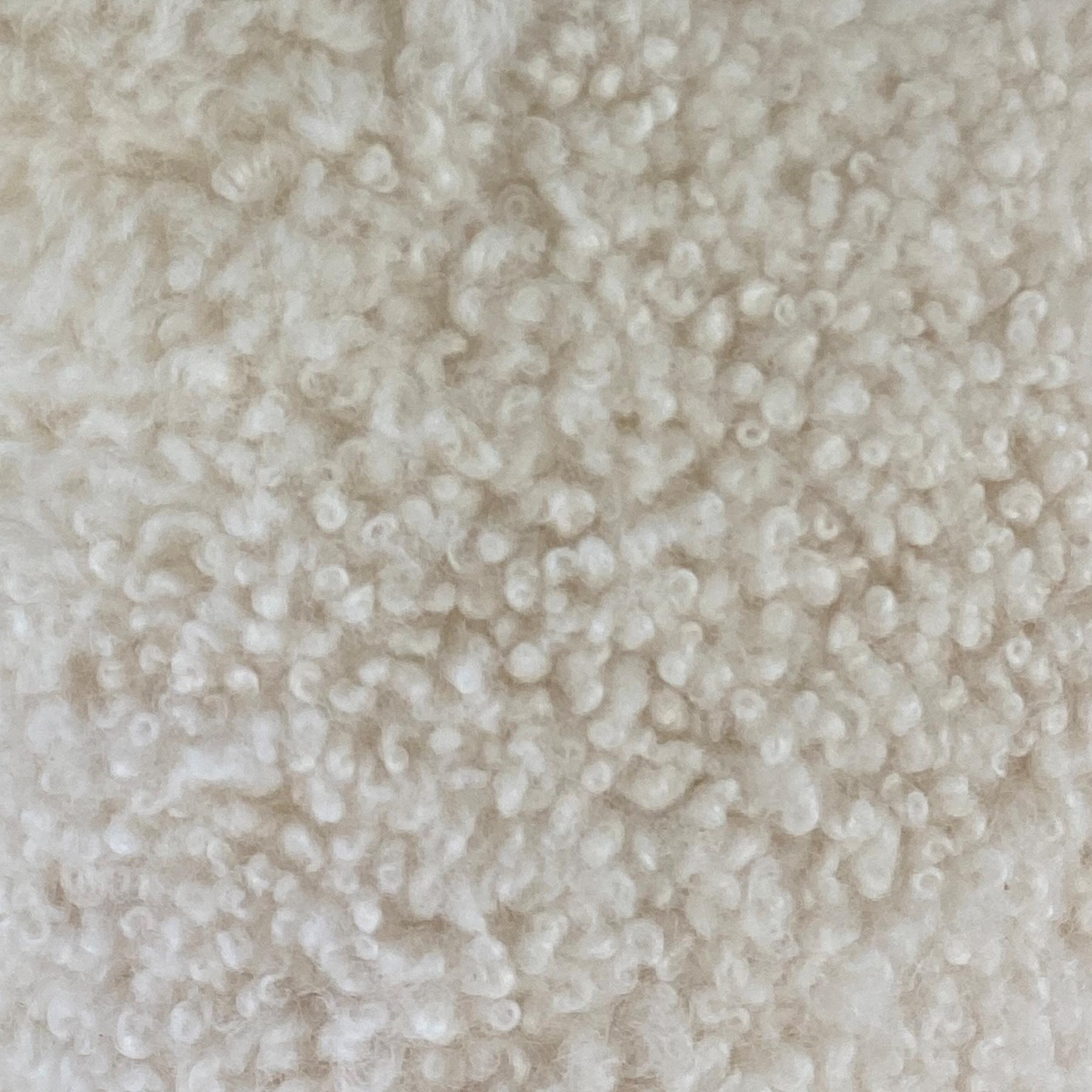 Scandinavian Modern Boucle Shearling Sheepskin Pillow Bone, Australian Made 35*60cm For Sale
