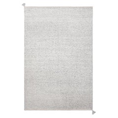 Bouclé-Silver Handwoven Thick Wool Rug